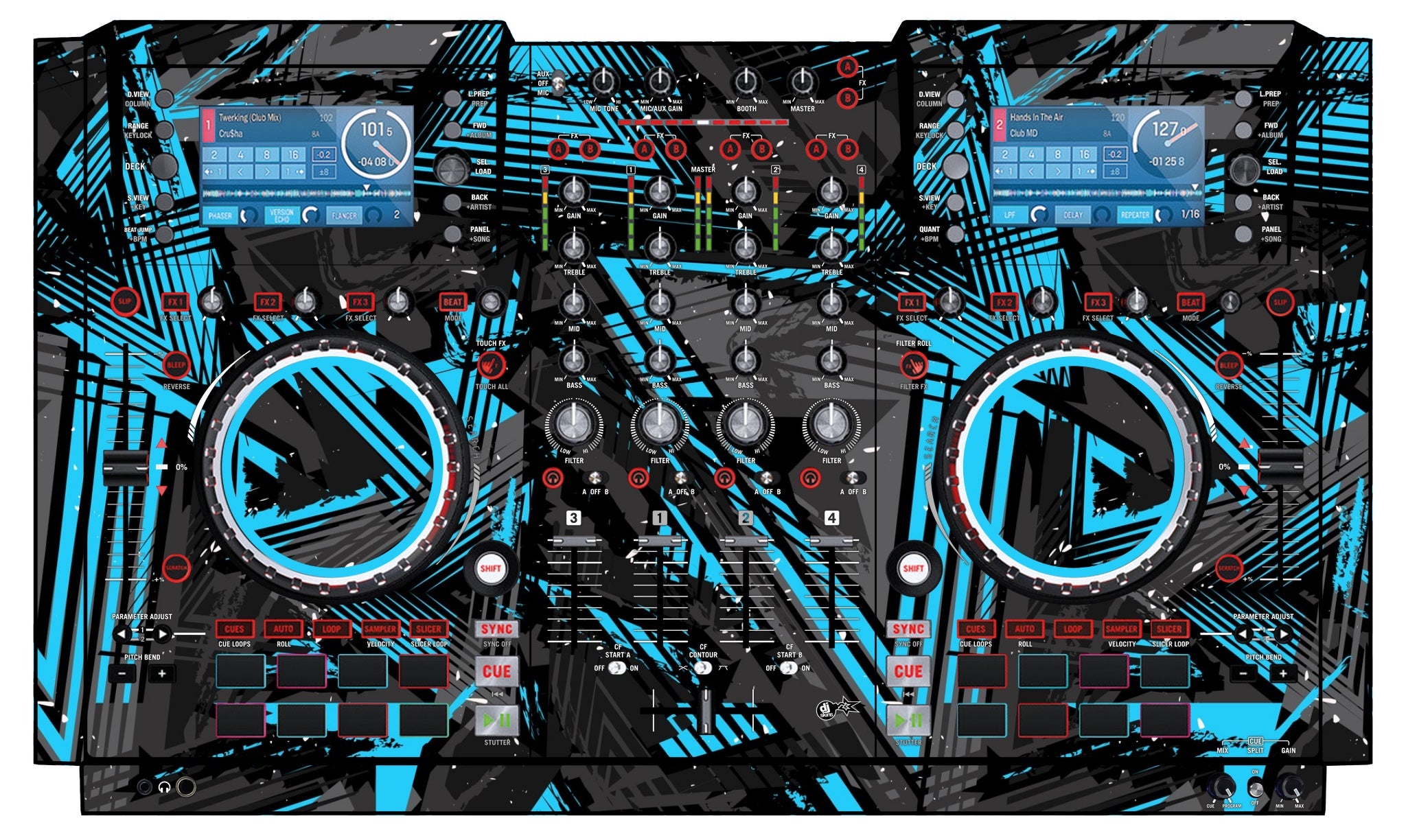 Numark NV 2 Skin Ridge Blue Light