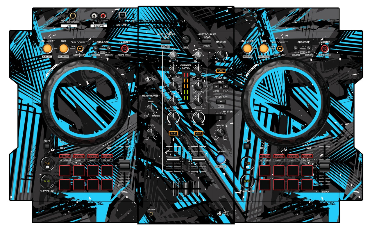 Pioneer DJ DDJ 400 Skin Ridge Blue Light