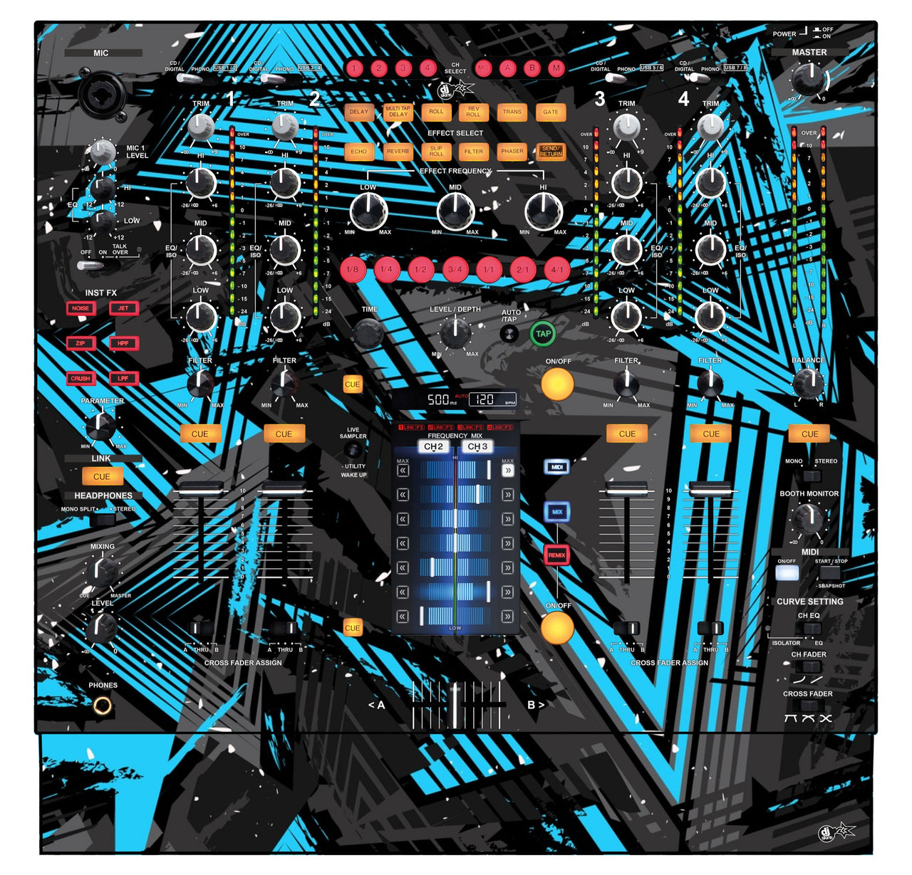 Pioneer DJ DJM 2000 Skin Ridge Blue Light