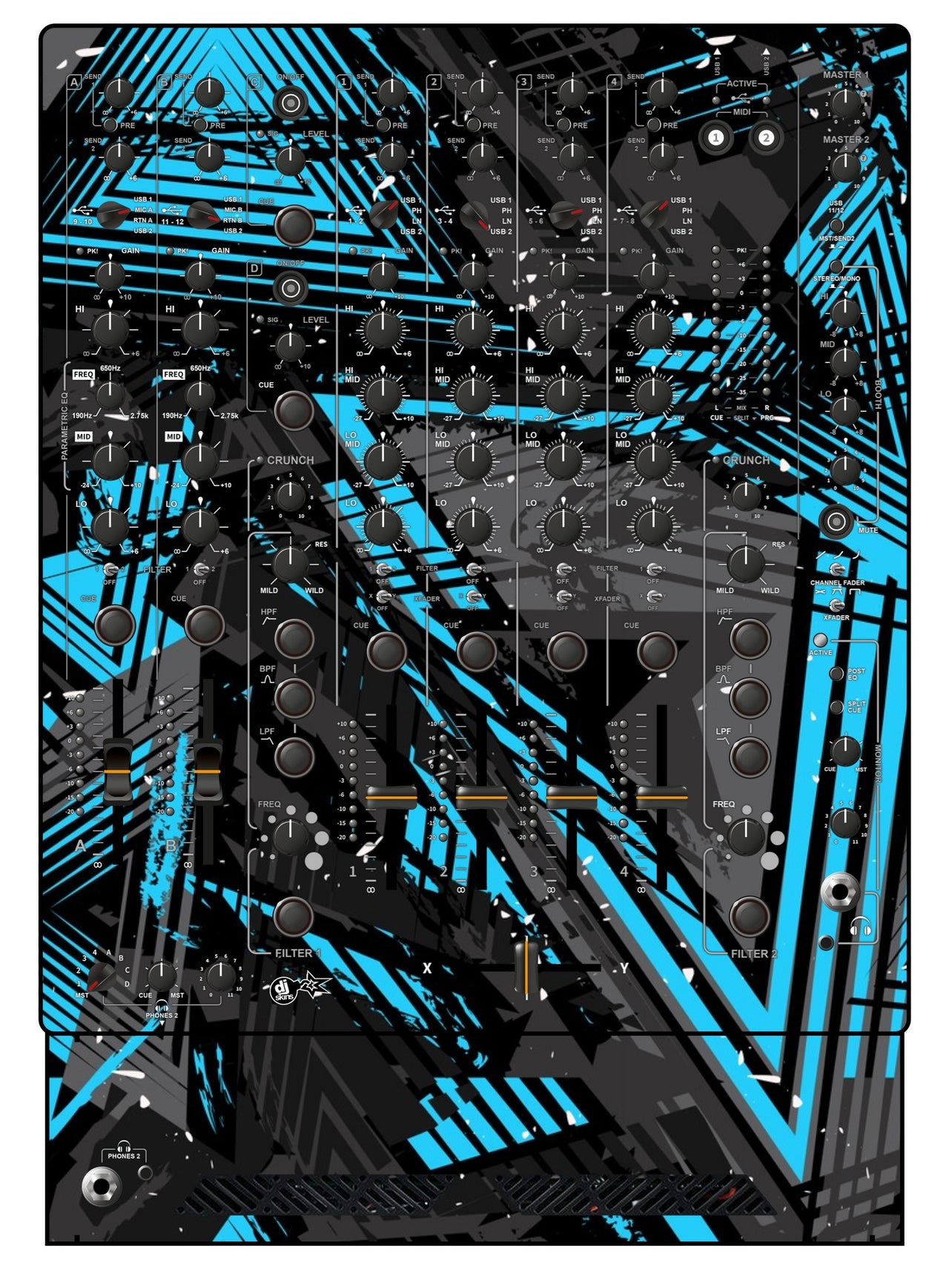 Allen and Heath XONE 96 Skin Ridge Blue Light