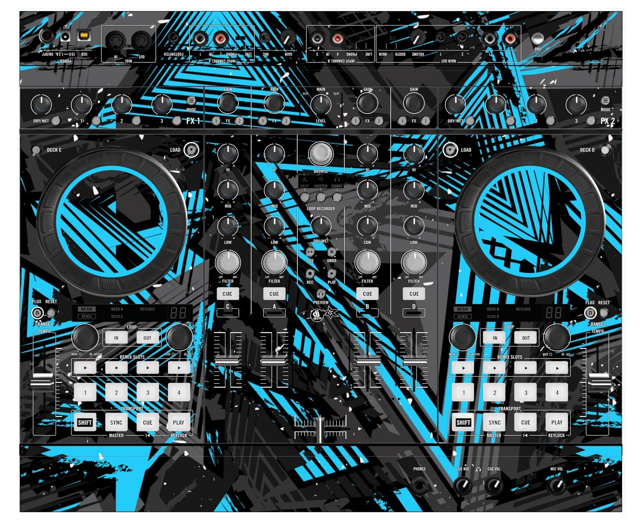 Native Instruments S4 MK2 Skin Ridge Blue Light