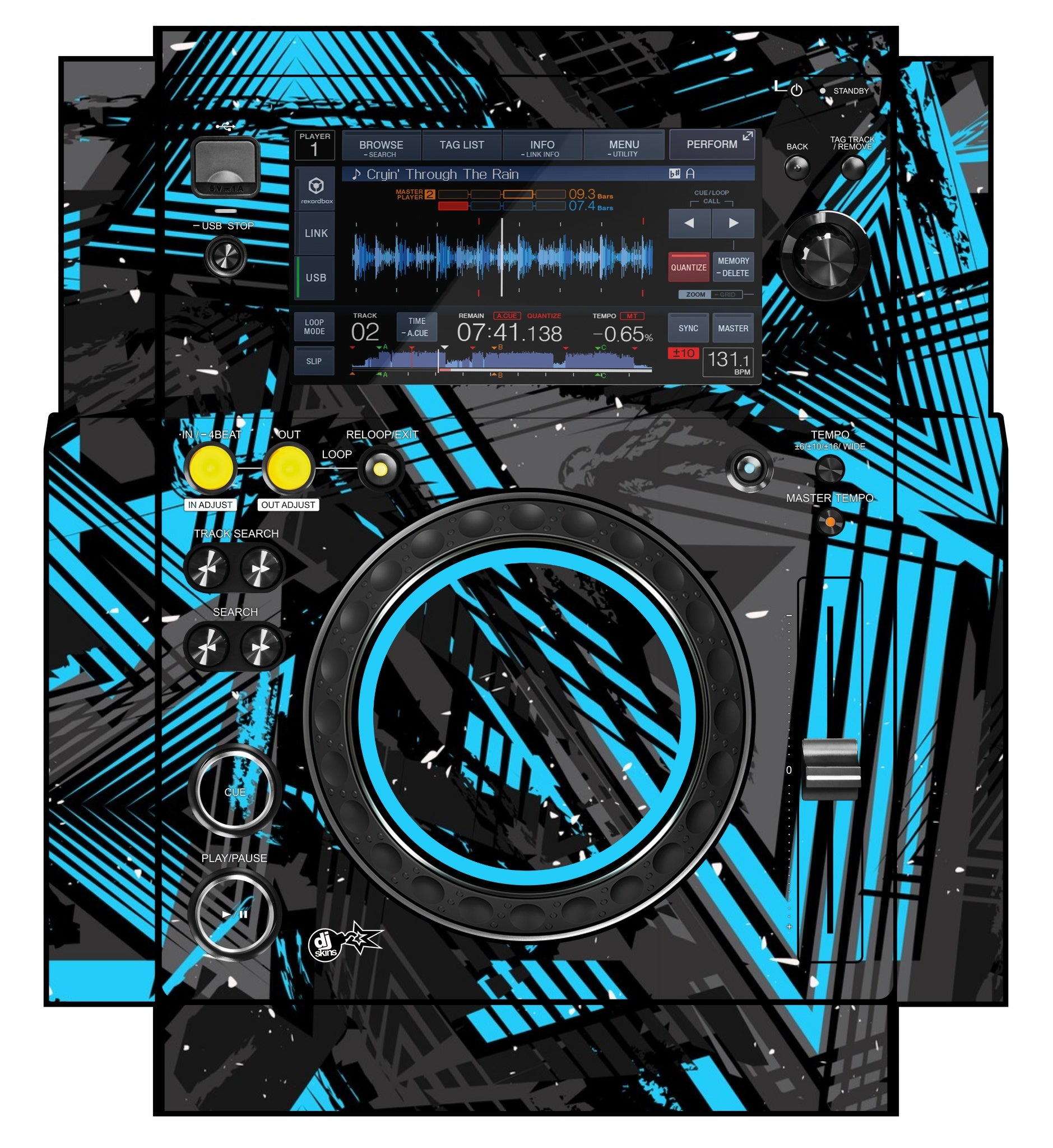 Pioneer DJ XDJ 700 Skin Ridge Blue Light