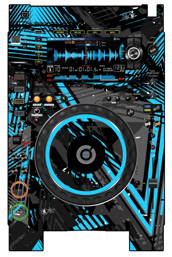 Pioneer DJ CDJ 2000 NEXUS 2 Skin Ridge Blue Light