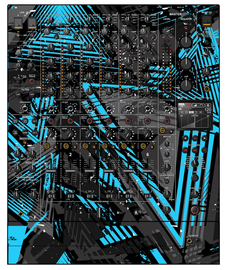 Pioneer DJ DJM V10 Skin Ridge Blue Light