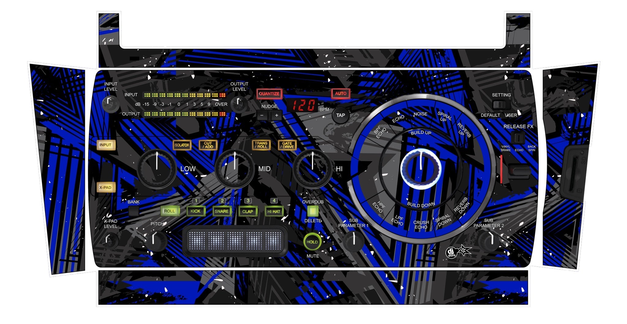 Pioneer DJ RMX 1000 Skin Ridge Blue