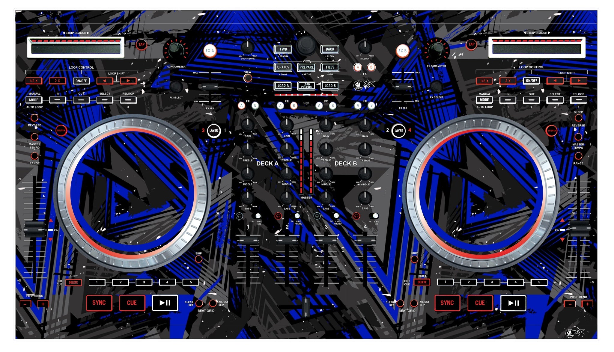 Numark NS 6 Skin Ridge Blue