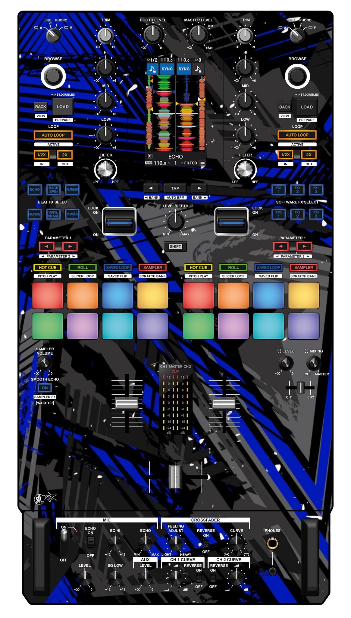 Pioneer DJ DJM S11 Skin Ridge Blue