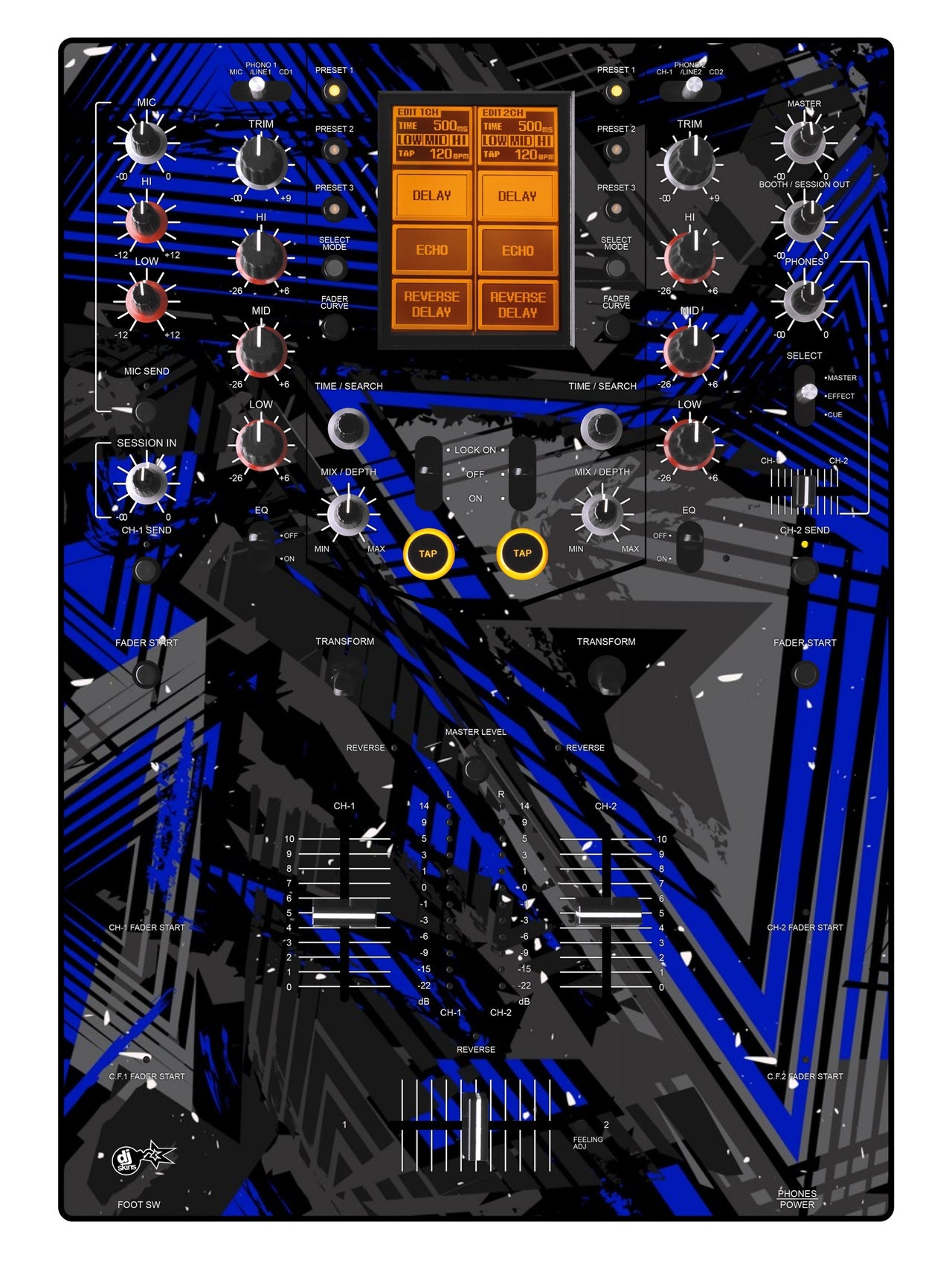 Pioneer DJ DJM 909 Skin Ridge Blue