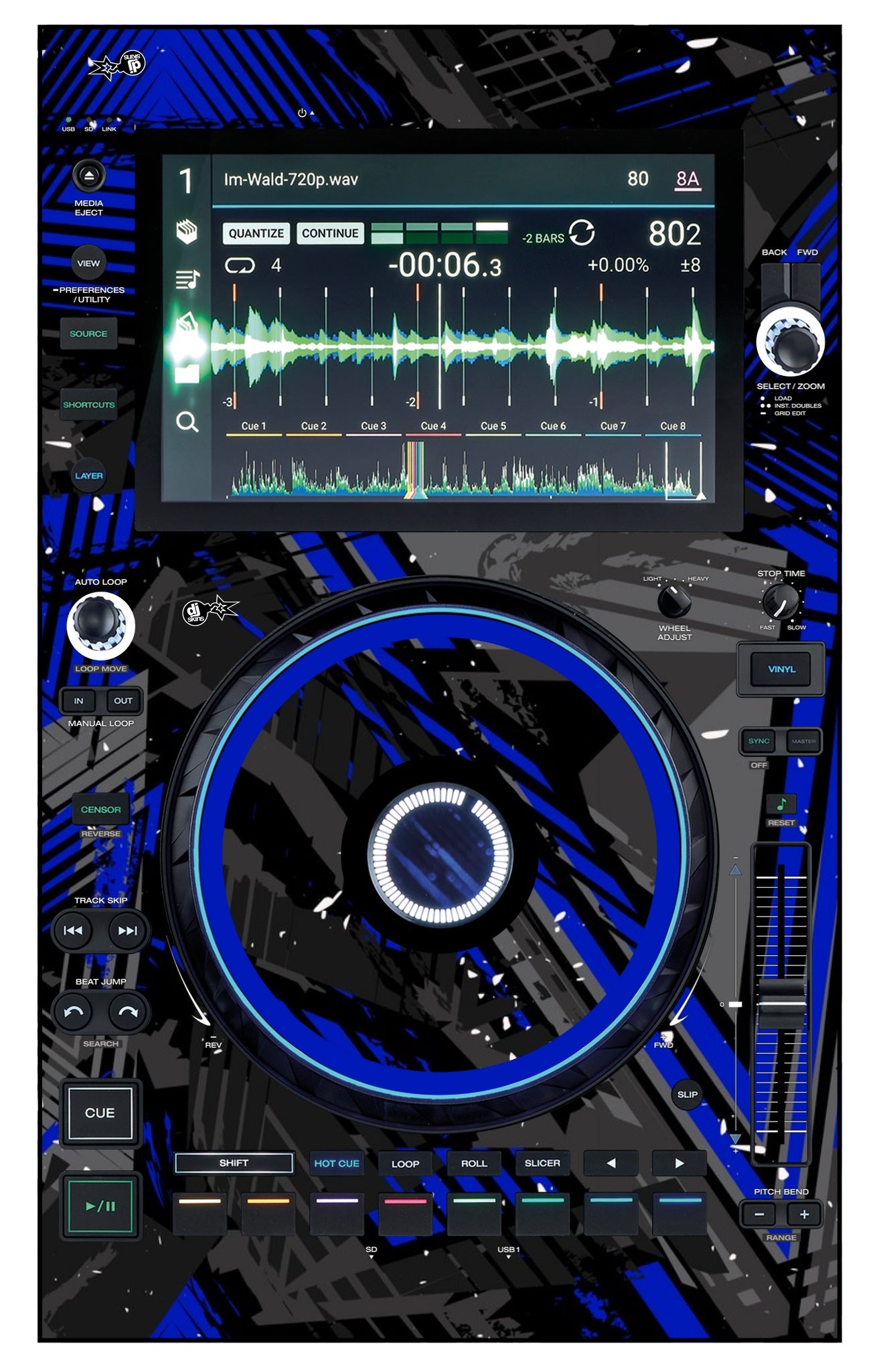 Denon DJ SC 6000 Skin Ridge Blue