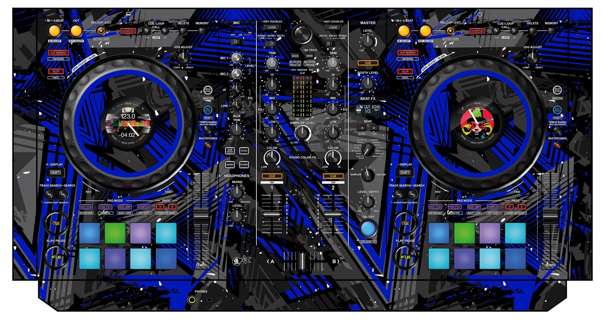 Pioneer DJ DDJ 800 Skin Ridge Blue