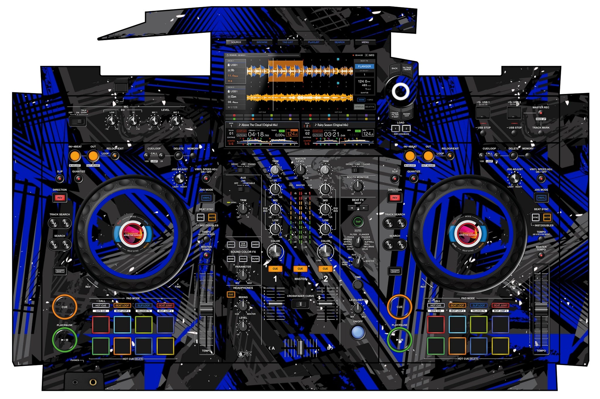 Pioneer DJ XDJ RX 3 Skin Ridge Blue