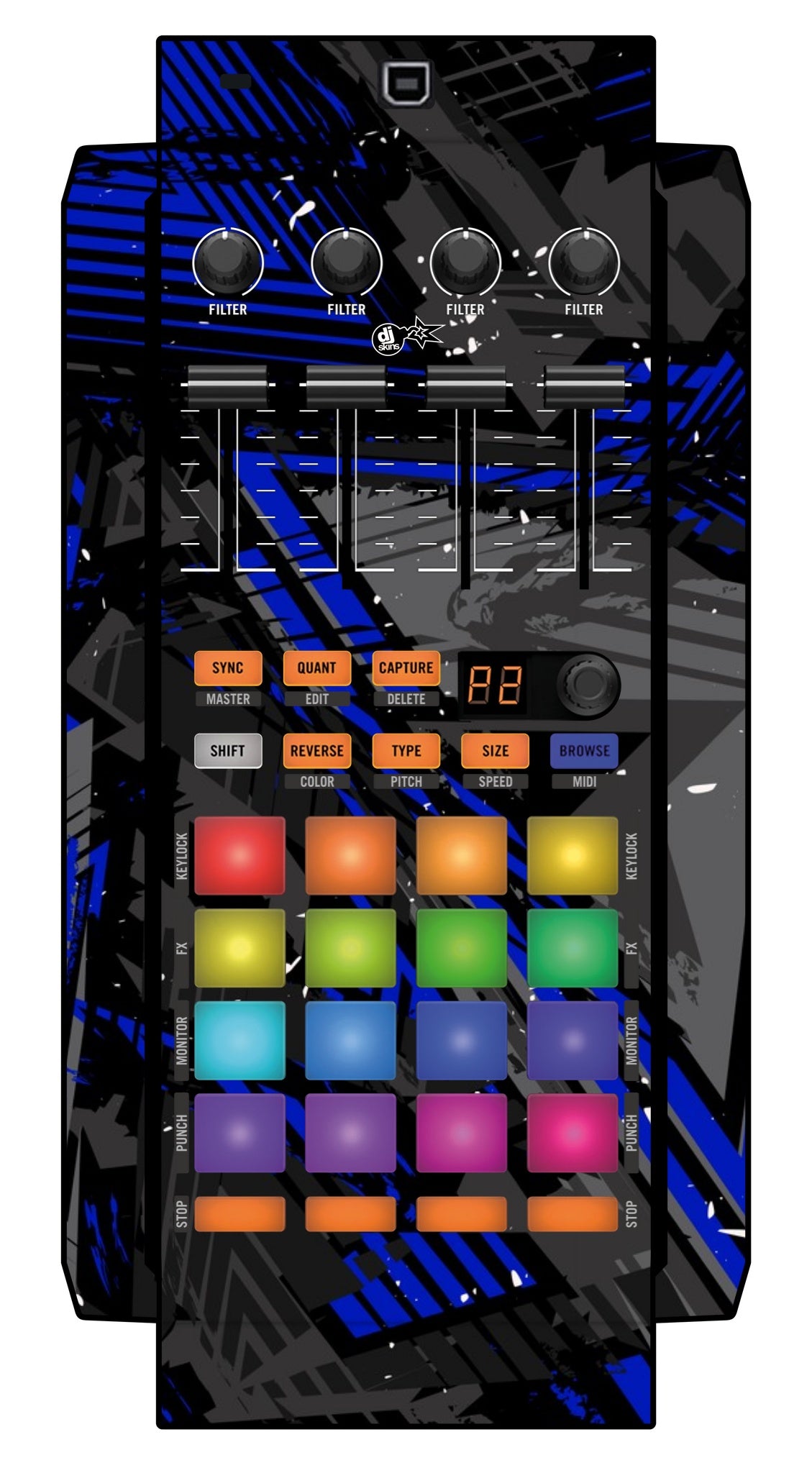 Native Instruments F1 Skin Ridge Blue