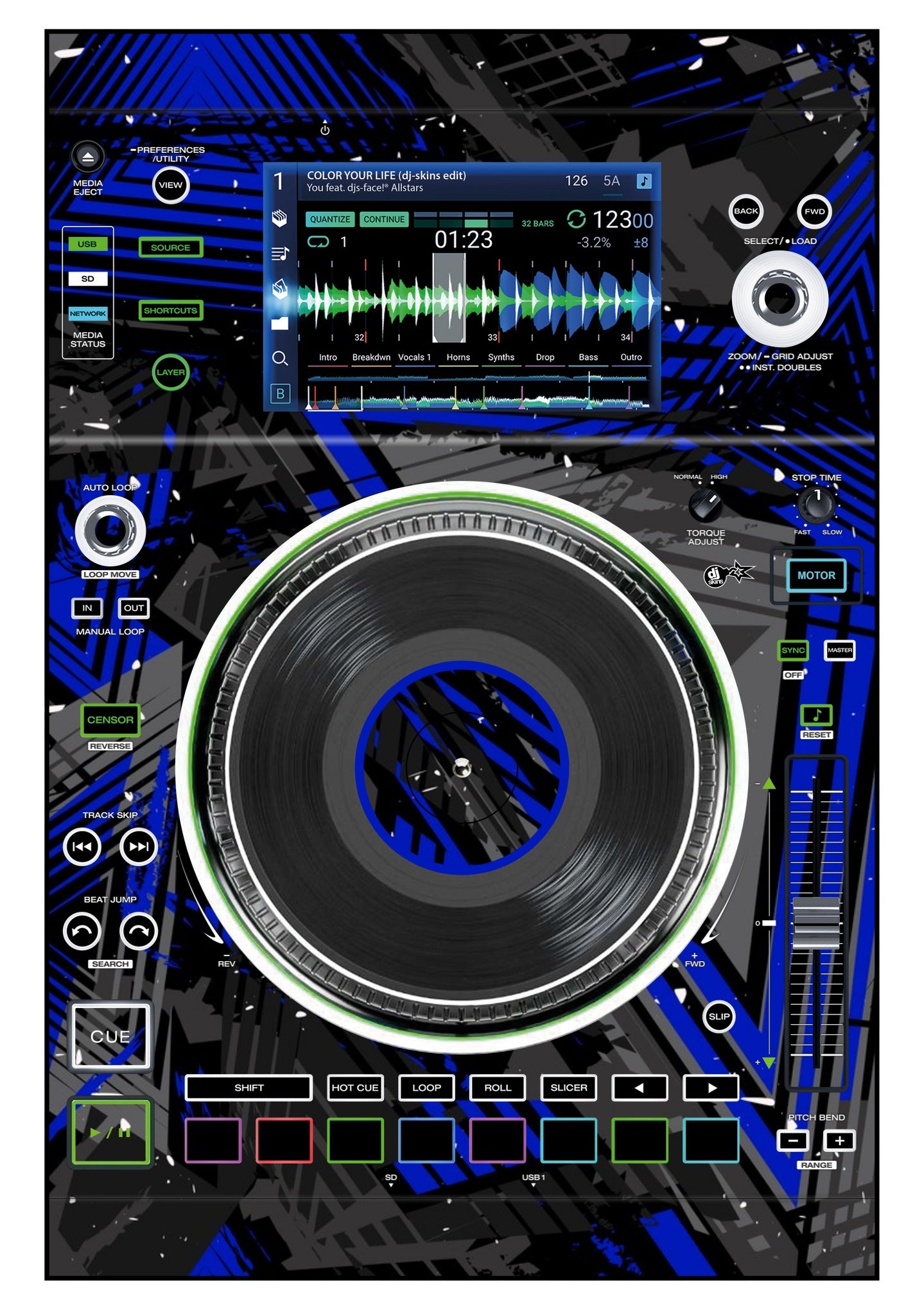 Denon DJ SC 5000 M Skin Ridge Blue