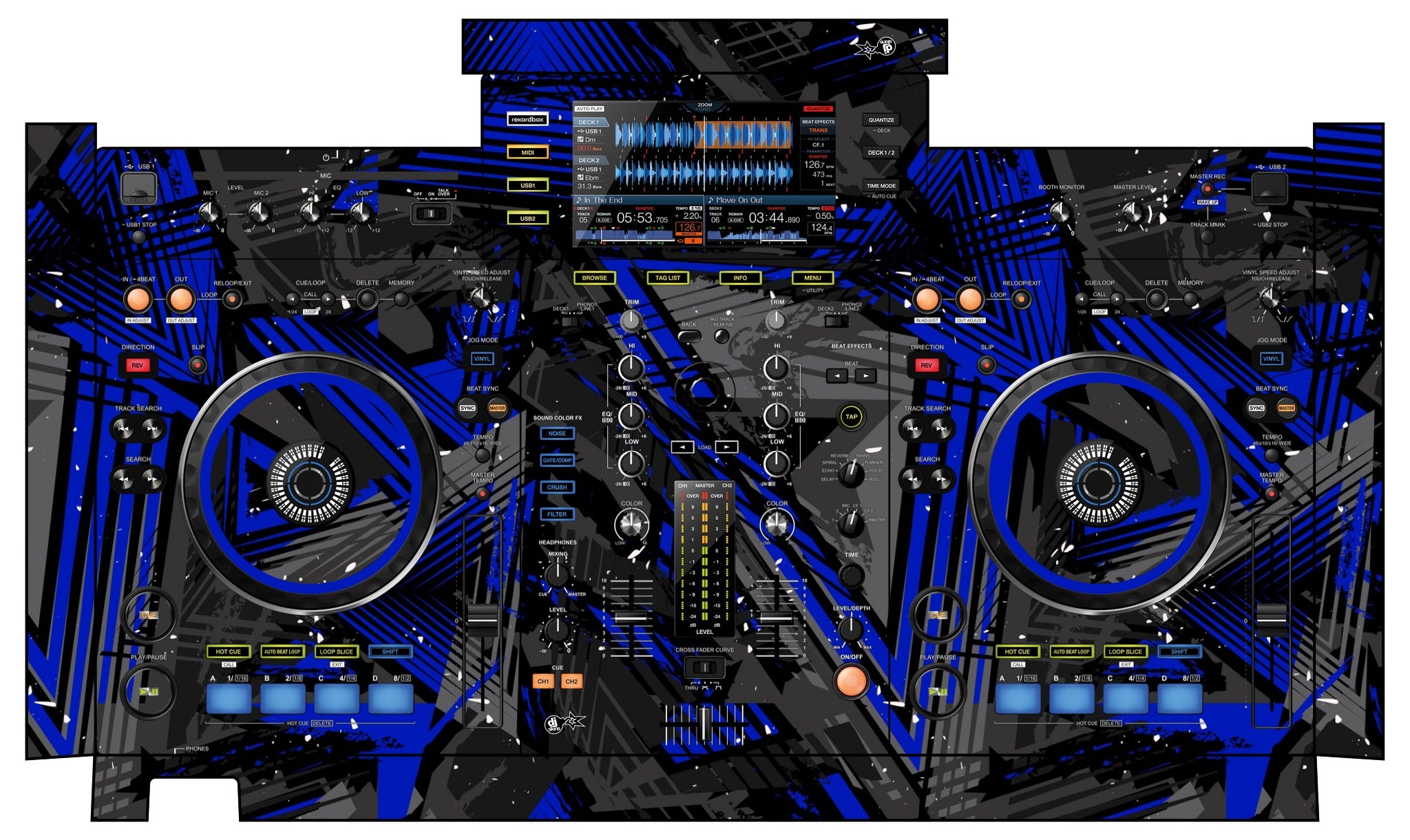 Pioneer DJ XDJ RX Skin Ridge Blue