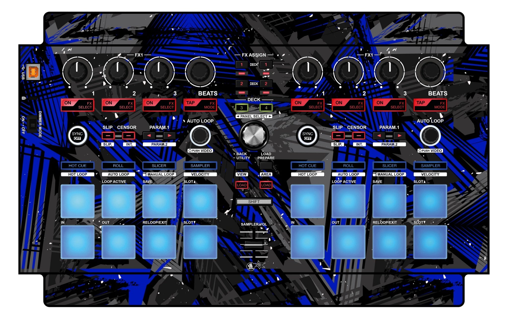 Pioneer DJ DDJ SP 1 Skin Ridge Blue