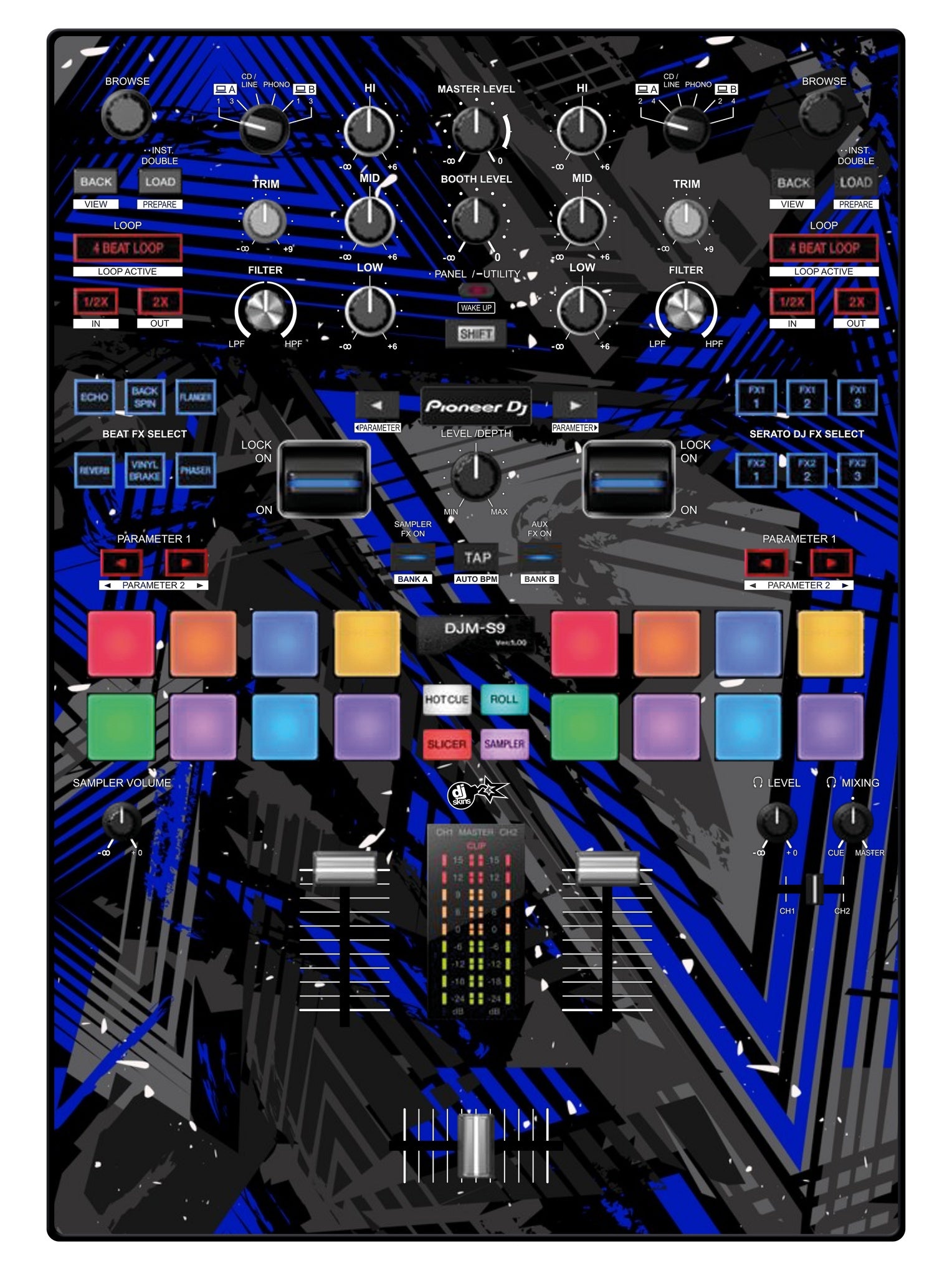 Pioneer DJ DJM S9 Skin Ridge Blue