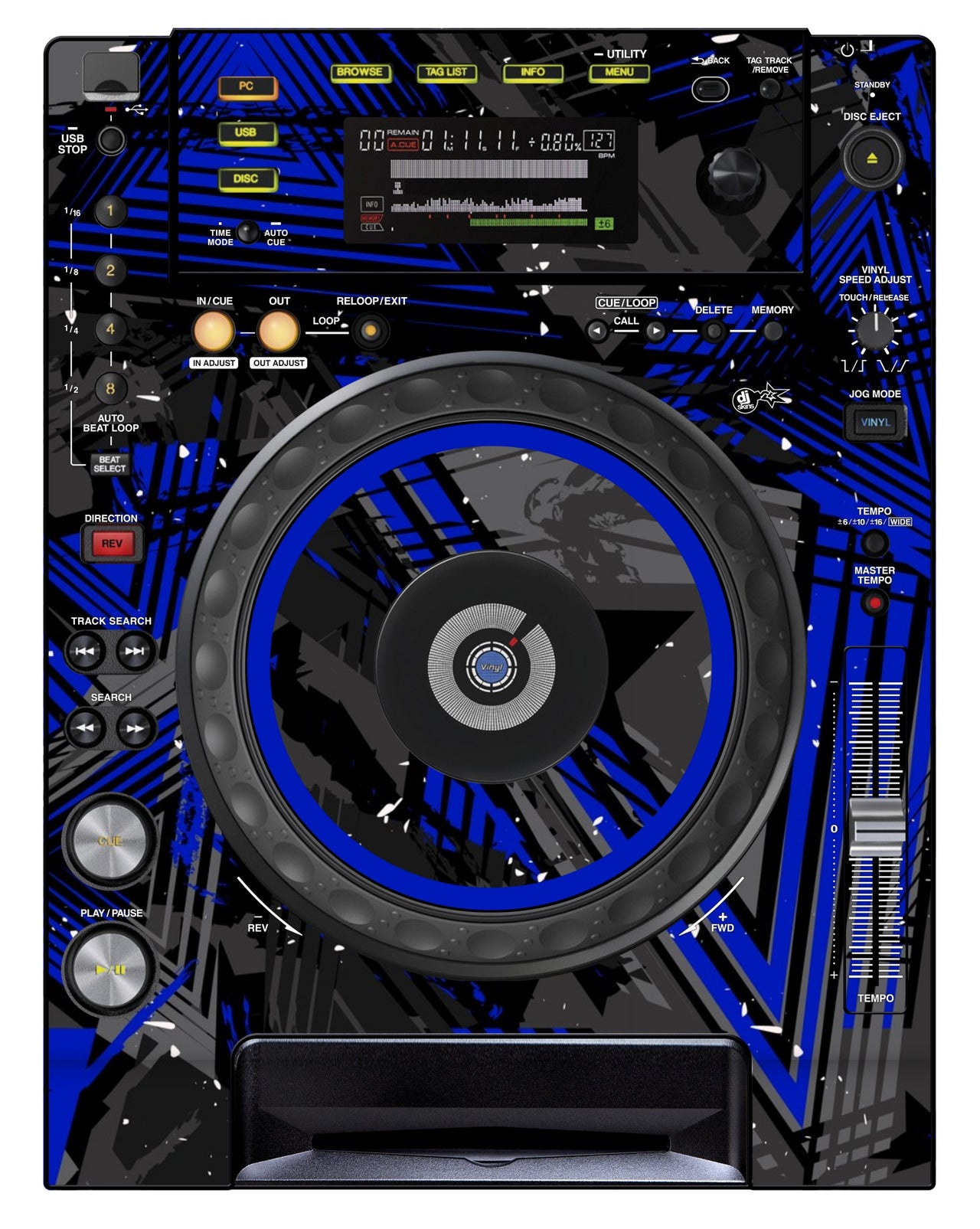 Pioneer DJ CDJ 850 Skin Ridge Blue