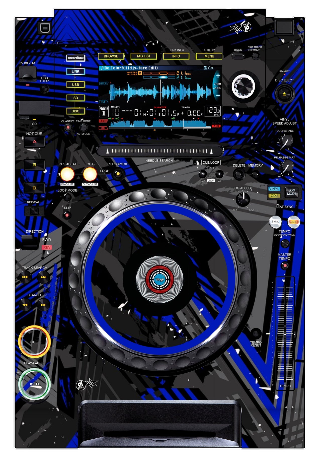 Pioneer DJ CDJ 2000 NEXUS Skin Ridge Blue
