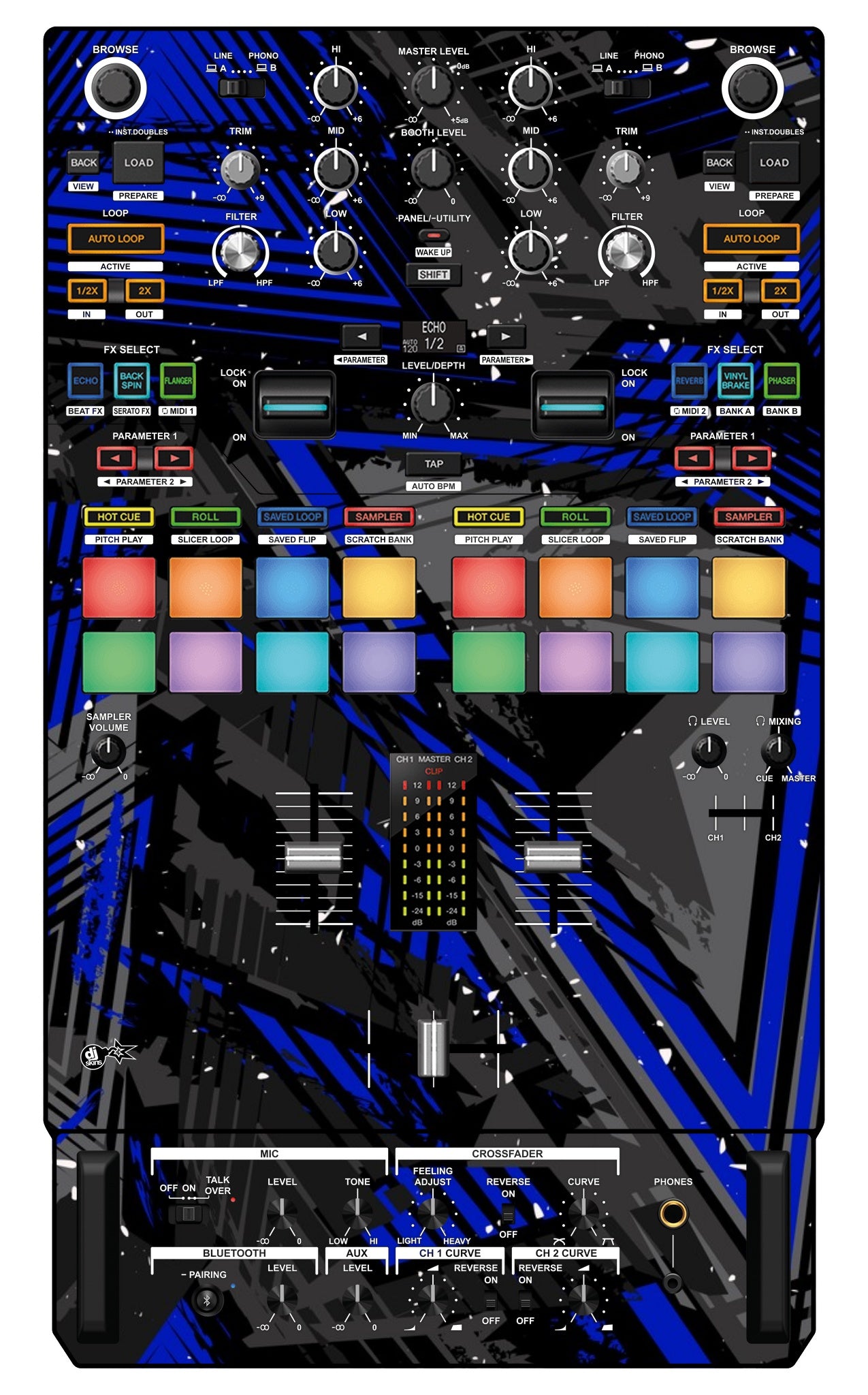Pioneer DJ DJM S7 Skin Ridge Blue