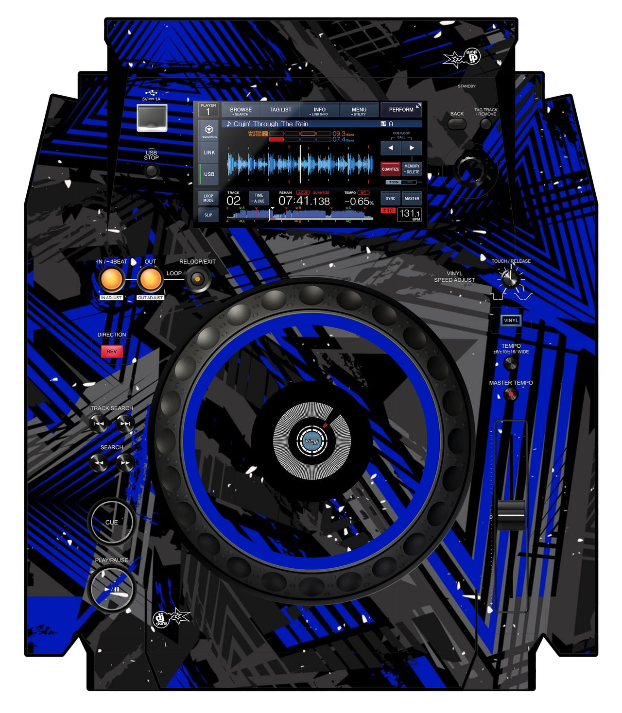 Pioneer DJ XDJ 1000 Skin Ridge Blue