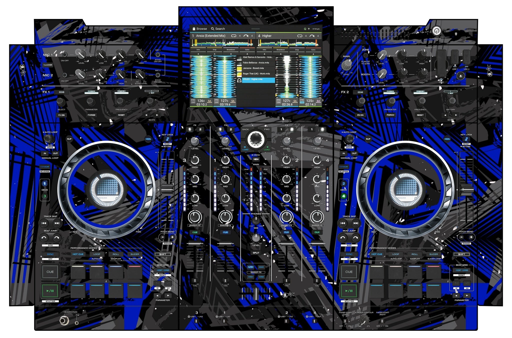 Denon DJ PRIME 4+ Skin Ridge Blue