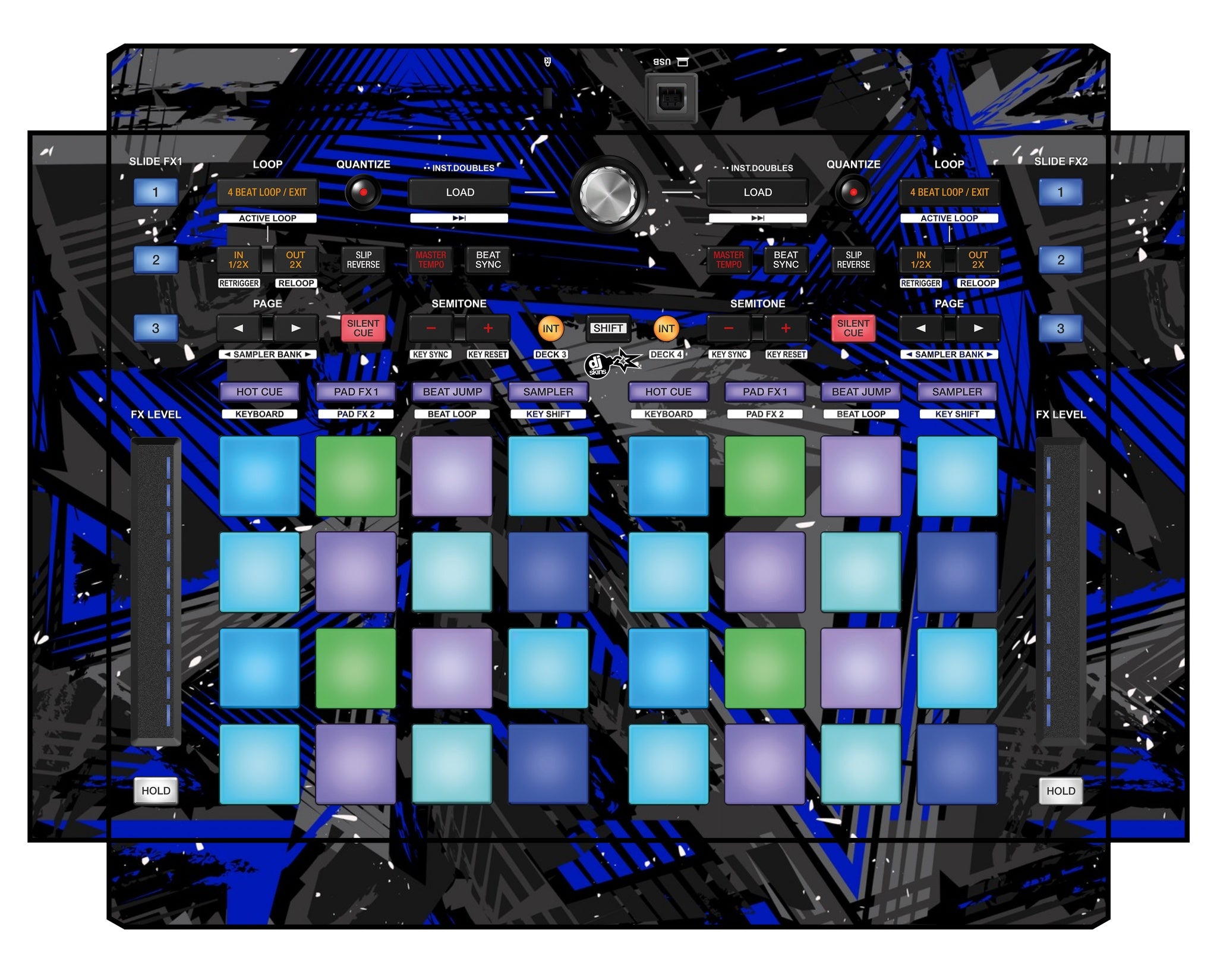 Pioneer DJ DDJ XP 1 Skin Ridge Blue