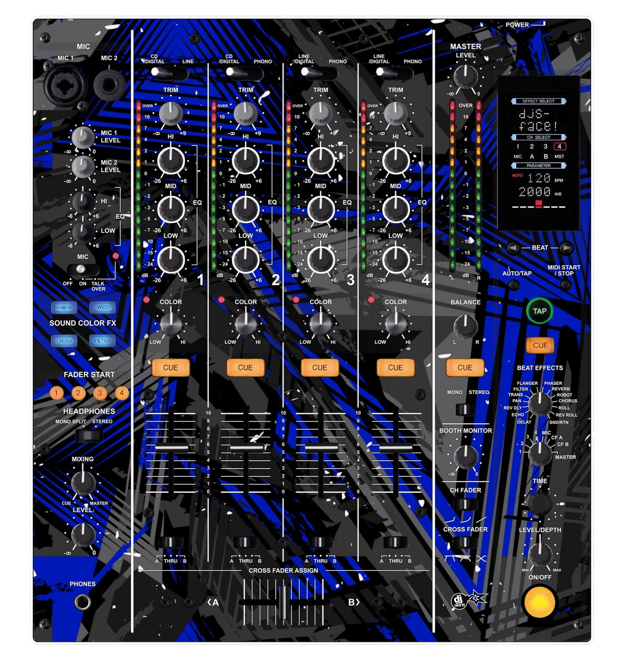 Pioneer DJ DJM 800 Skin Ridge Blue