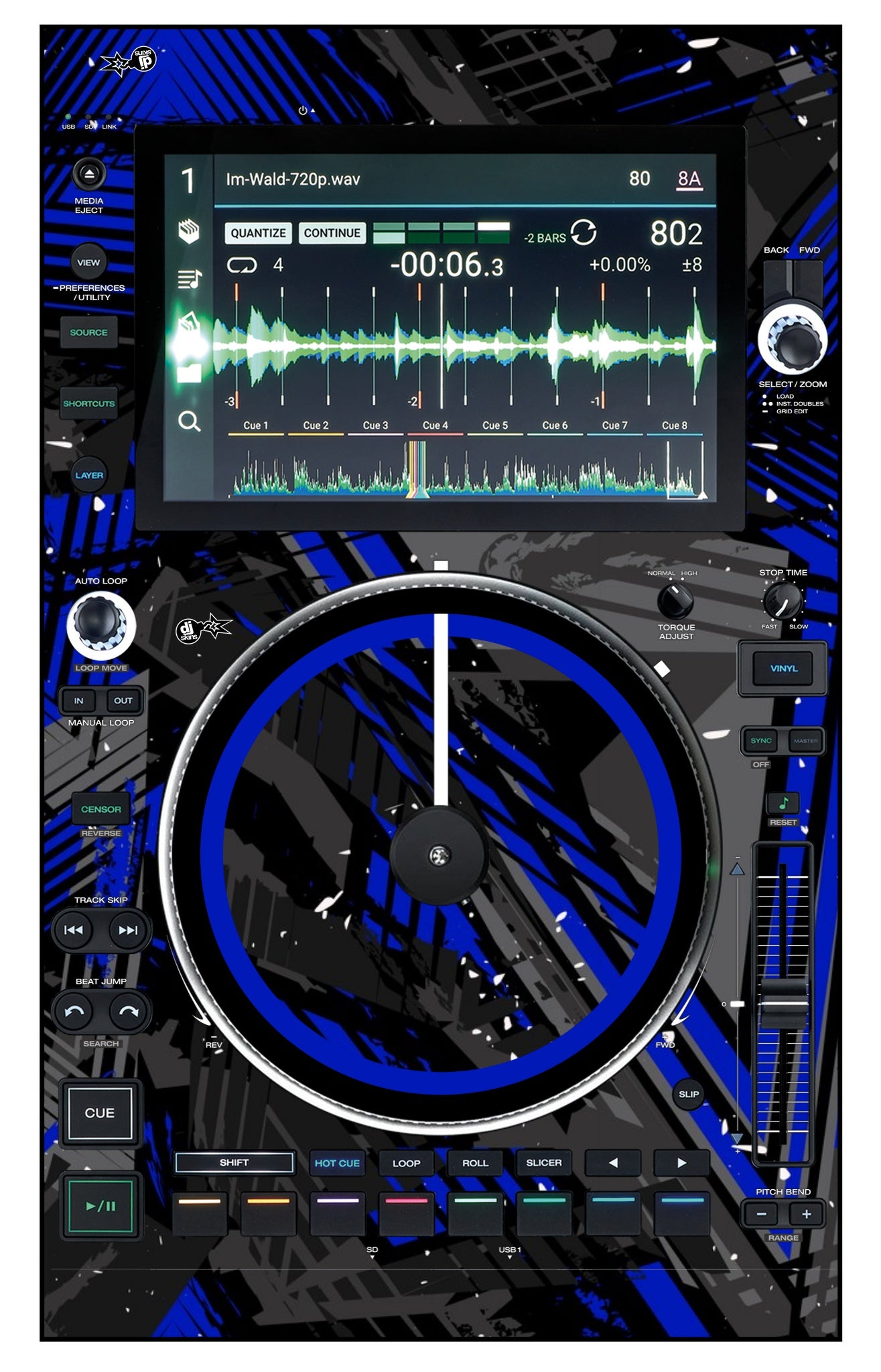 Denon DJ SC 6000 M Skin Ridge Blue