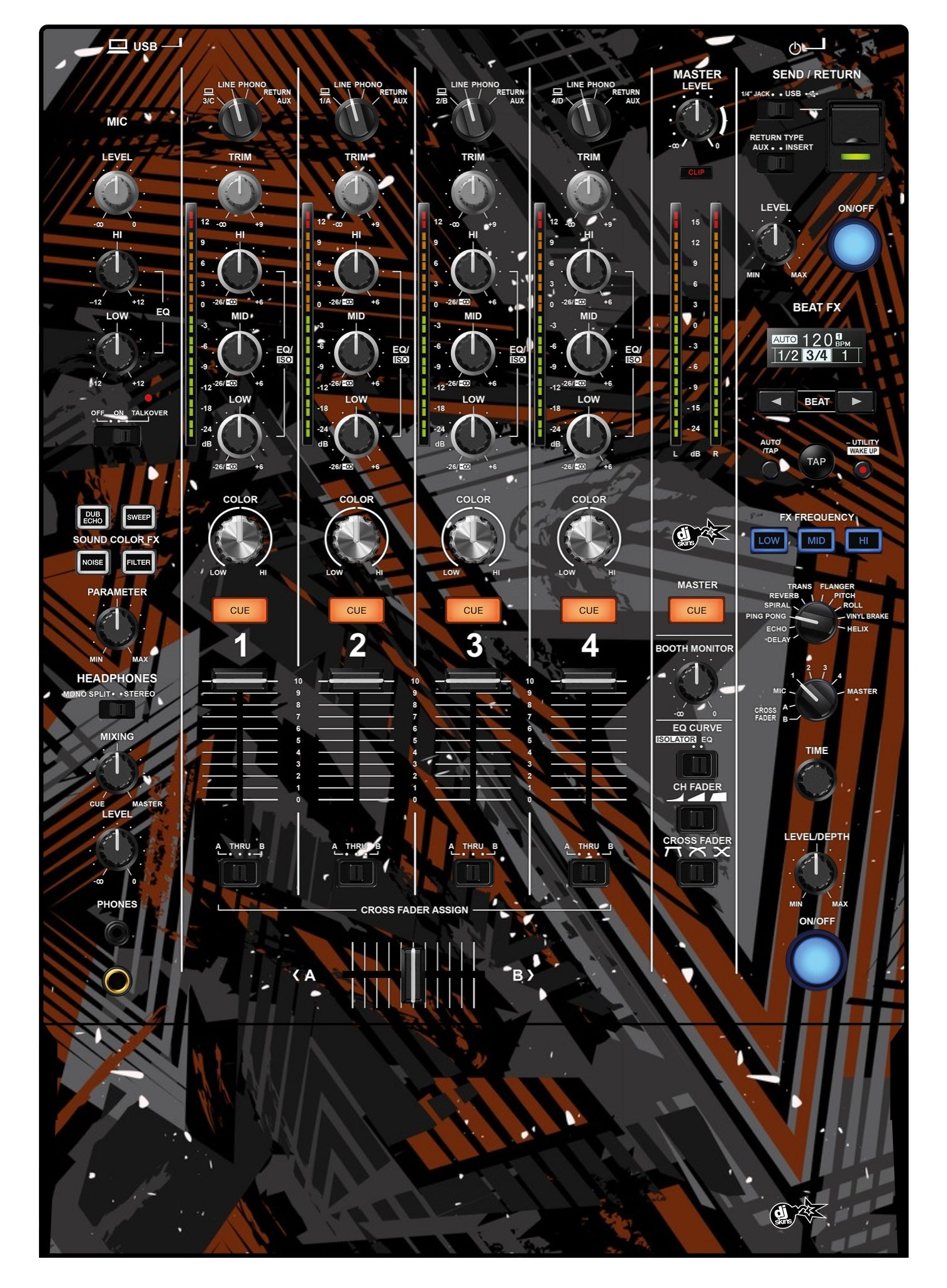 Pioneer DJ DJM 750 MK2 Skin Ridge Brown