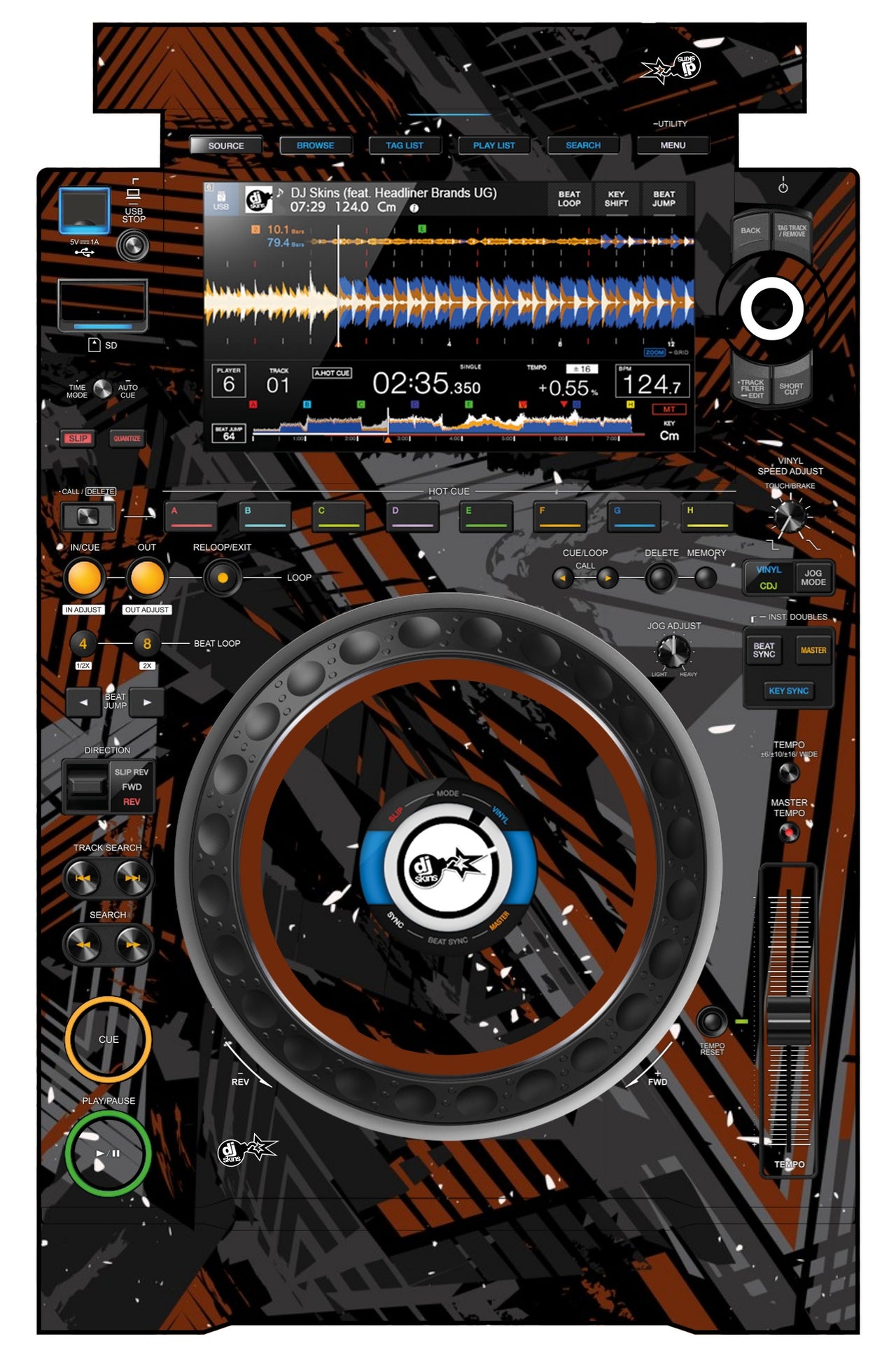 Pioneer DJ CDJ 3000 Skin Ridge Brown