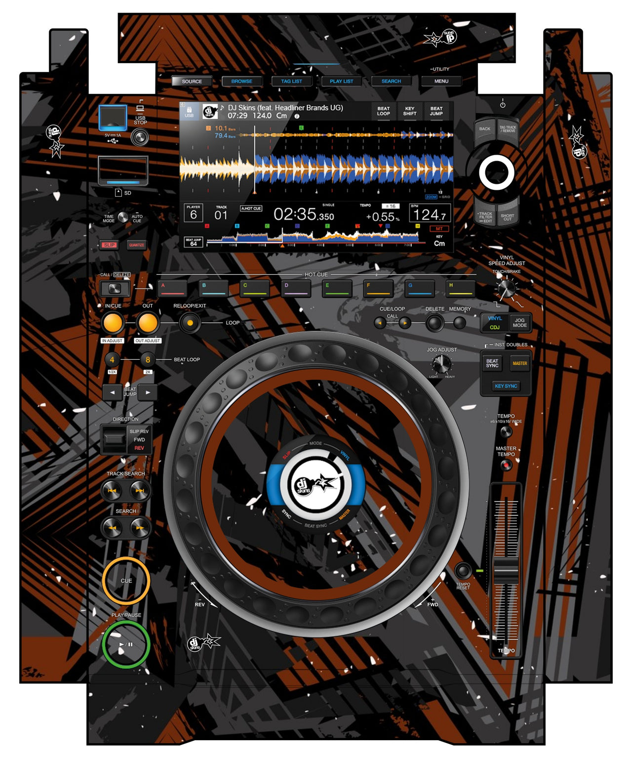 Pioneer DJ CDJ 3000 incl. SIDES Skin Ridge Brown