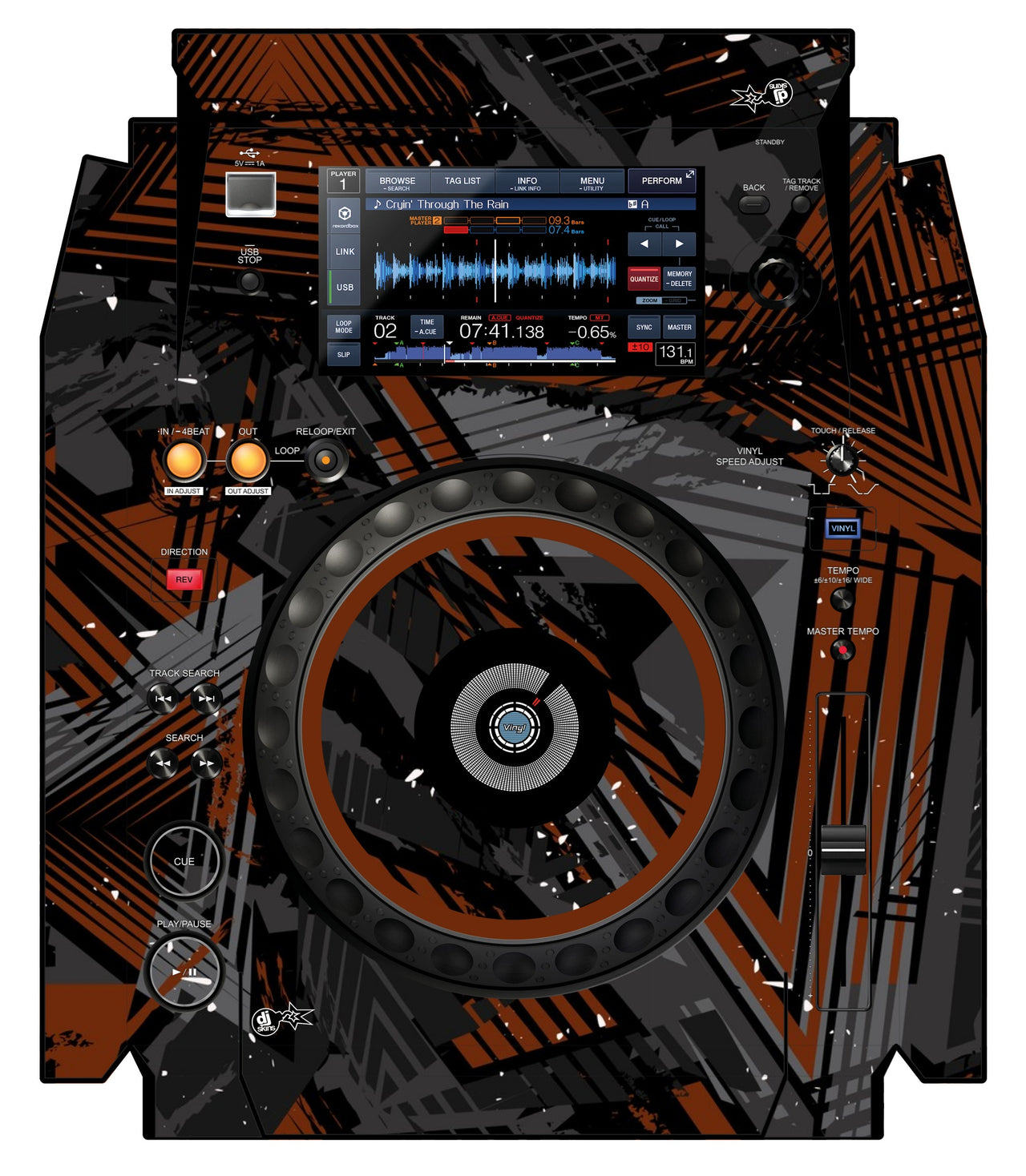 Pioneer DJ XDJ 1000 Skin Ridge Brown