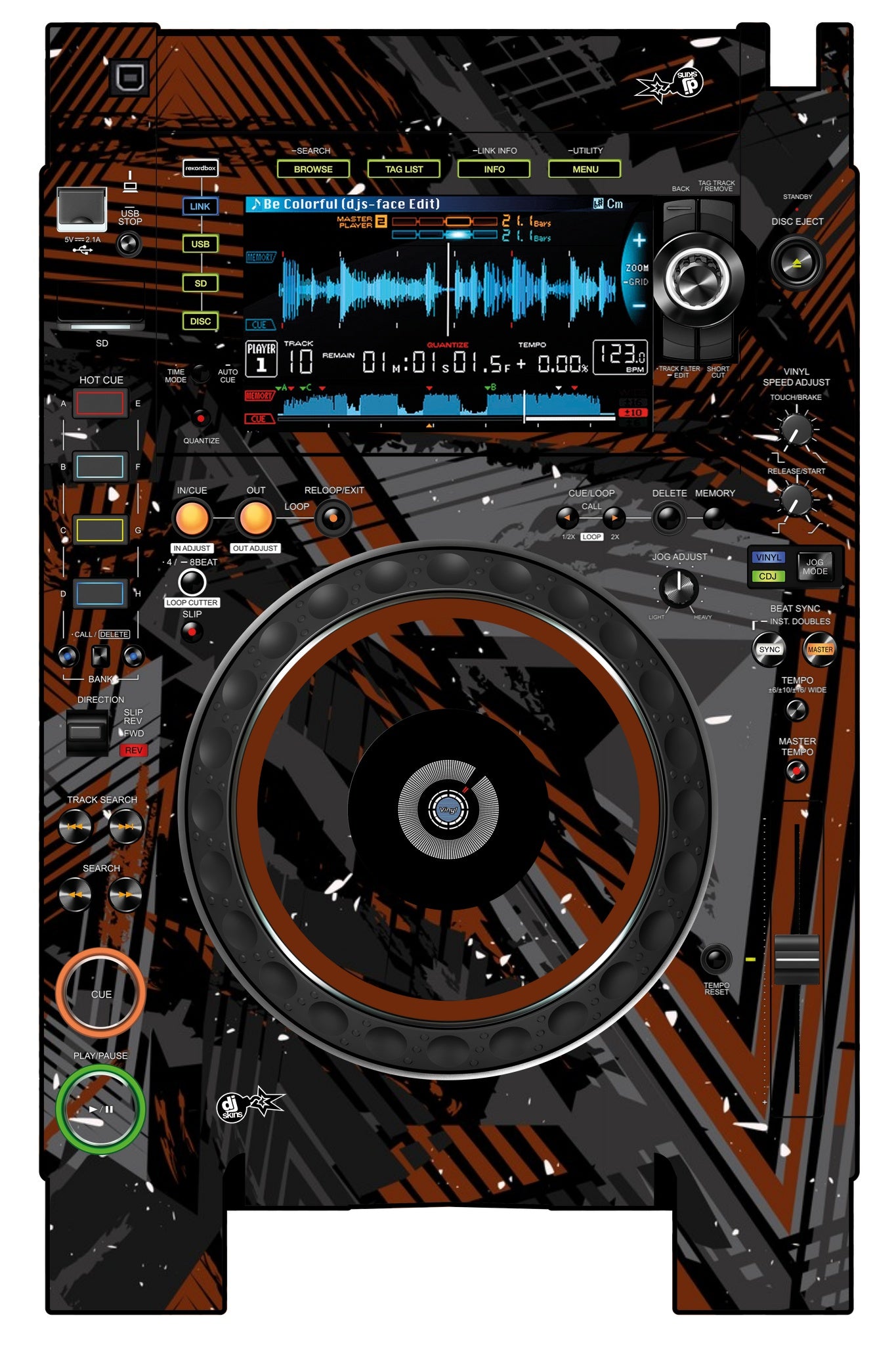Pioneer DJ CDJ 2000 NEXUS 2 Skin Ridge Brown