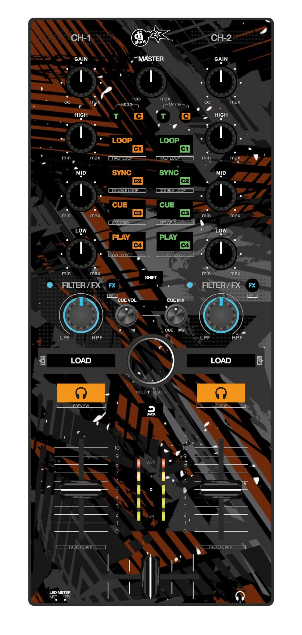 Reloop Mixtour Skin Ridge Brown