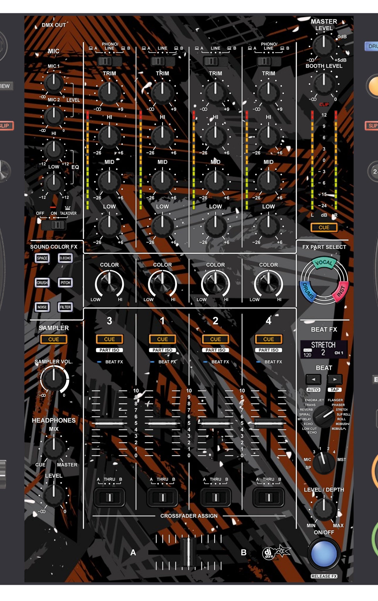 Pioneer DJ DDJ FLX10 MIXER Skin Ridge Brown