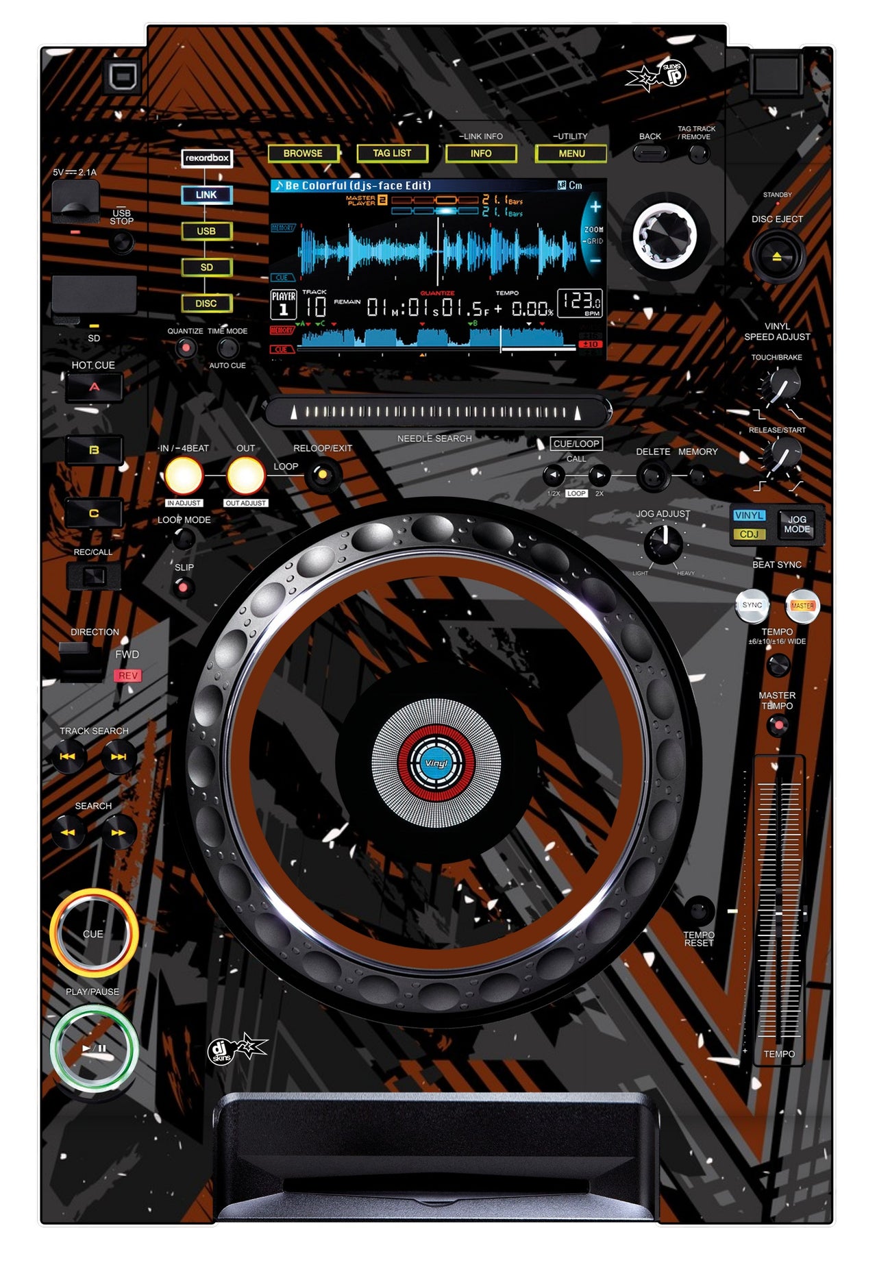 Pioneer DJ CDJ 2000 NEXUS Skin Ridge Brown