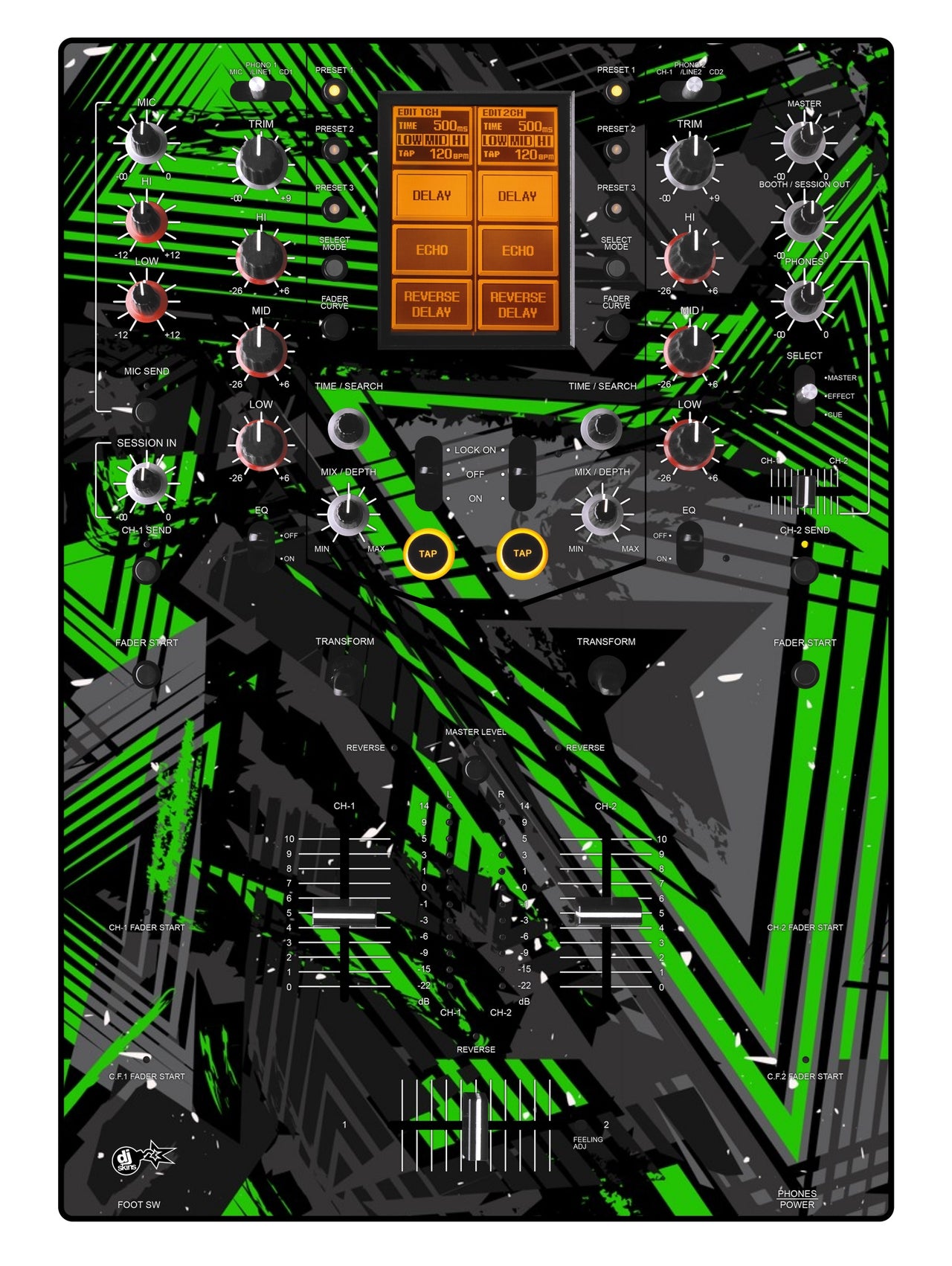 Pioneer DJ DJM 909 Skin Ridge Green