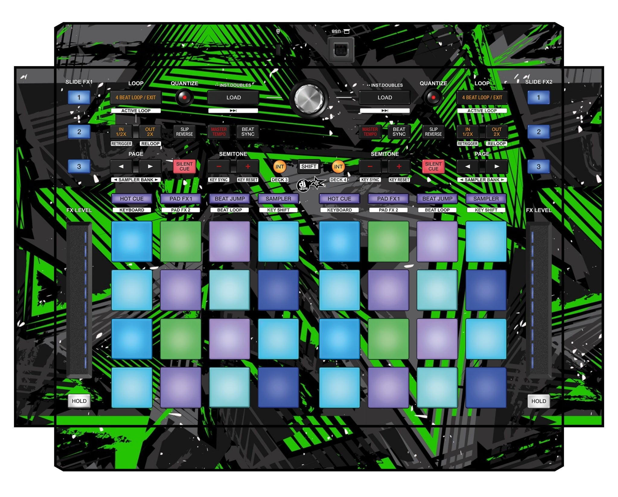 Pioneer DJ DDJ XP 1 Skin Ridge Green