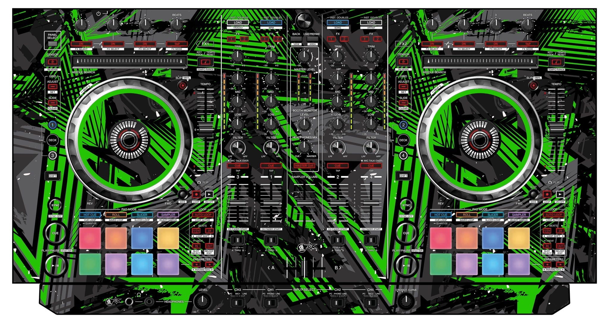 Pioneer DJ DDJ SX 2 Skin Ridge Green