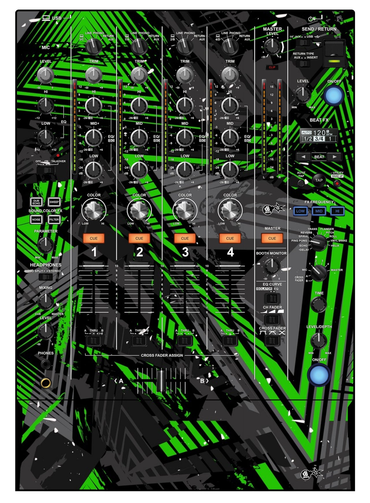 Pioneer DJ DJM 750 MK2 Skin Ridge Green