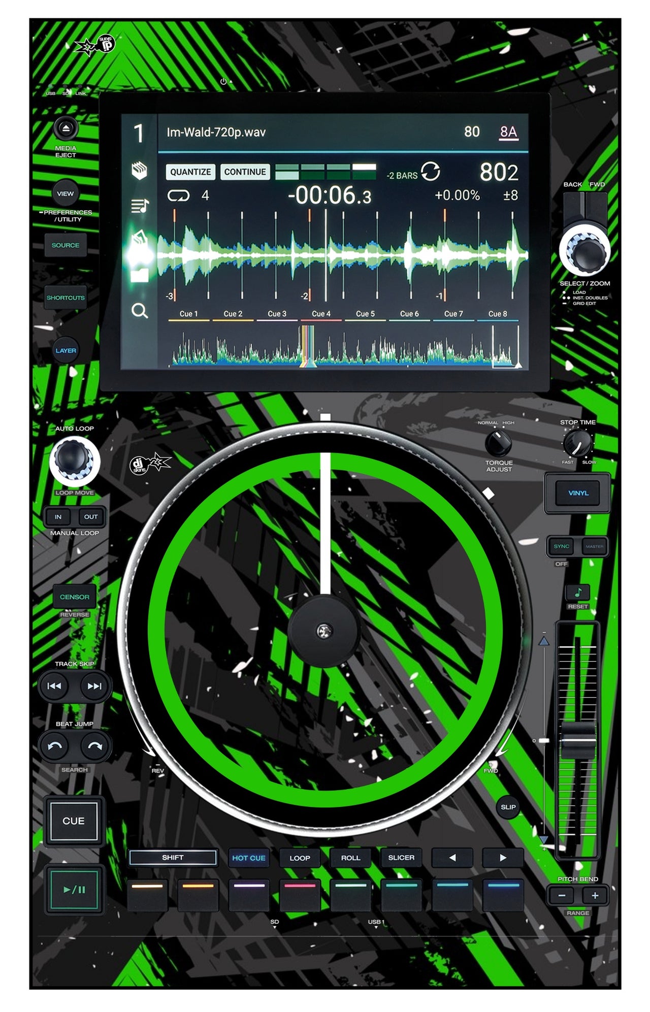Denon DJ SC 6000 M Skin Ridge Green