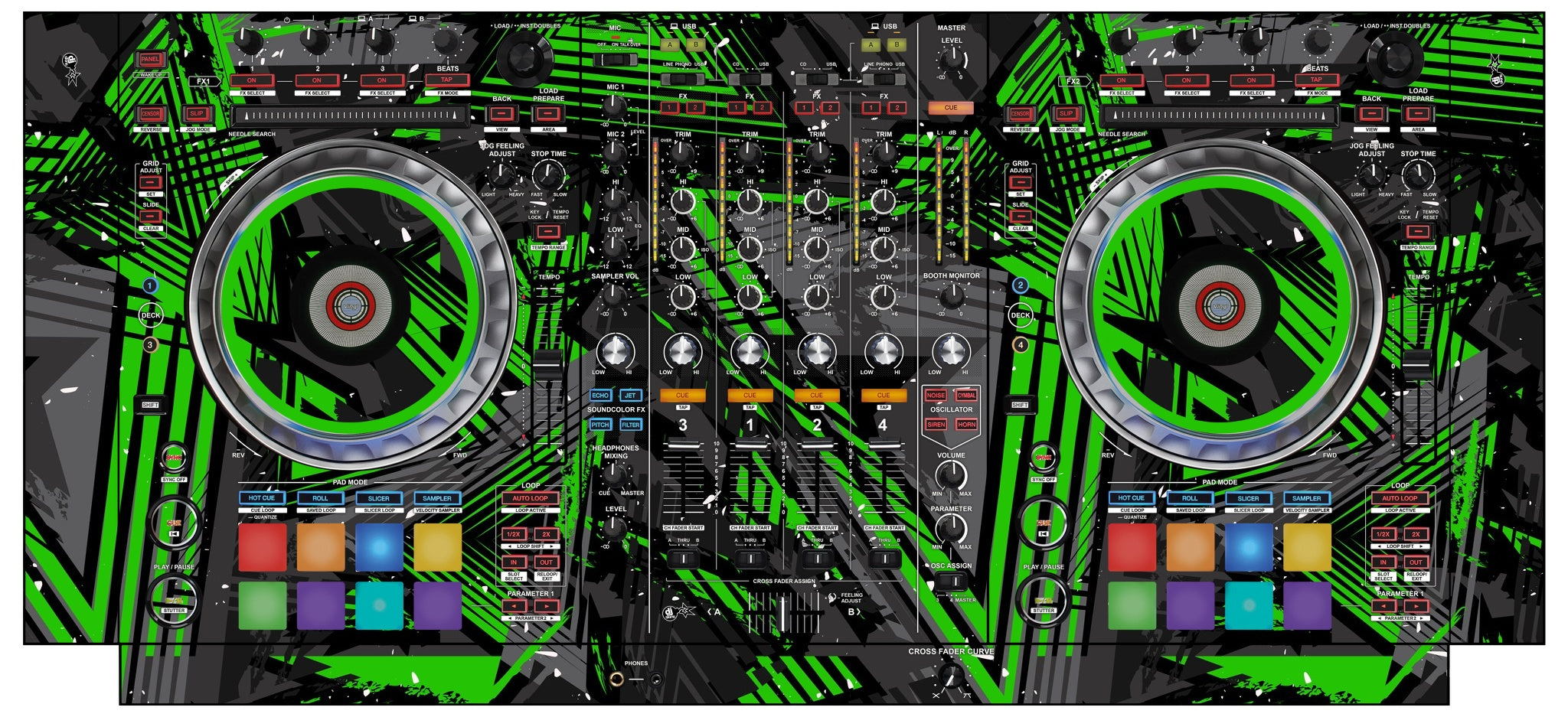 Pioneer DJ DDJ SZ Skin Ridge Green