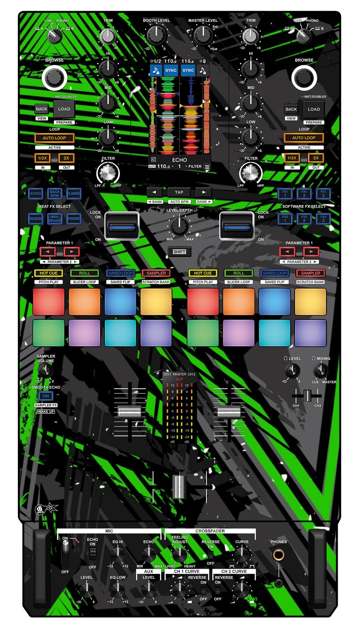 Pioneer DJ DJM S11 Skin Ridge Green
