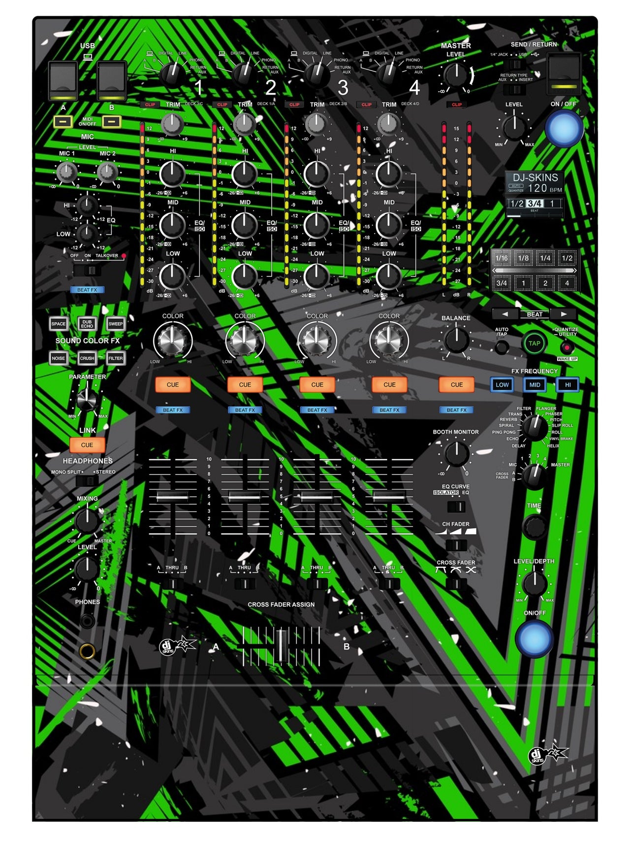 Pioneer DJ DJM 900 NEXUS 2 Skin Ridge Green