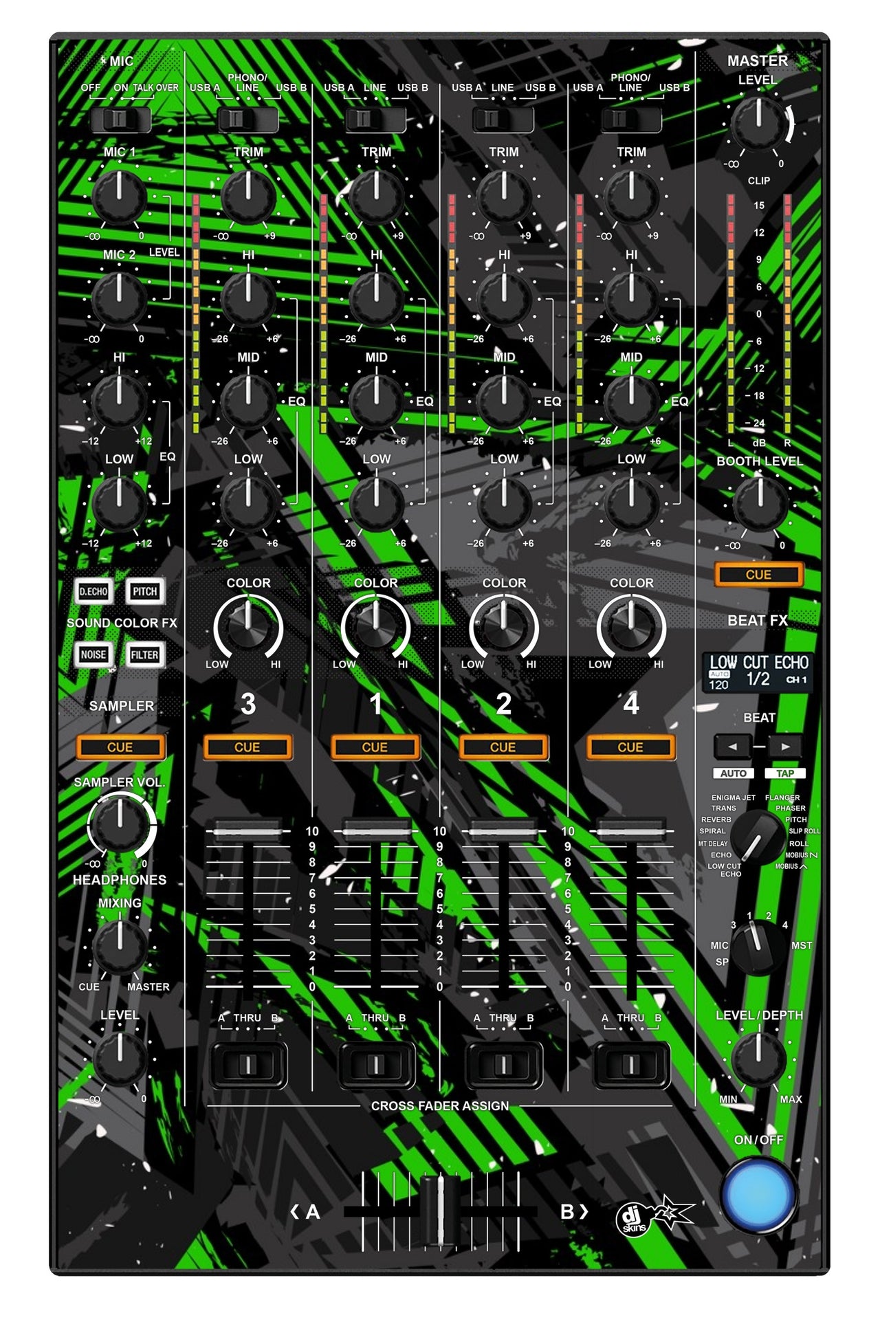Pioneer DJ DDJ 1000 SRT MIXER Skin Ridge Green