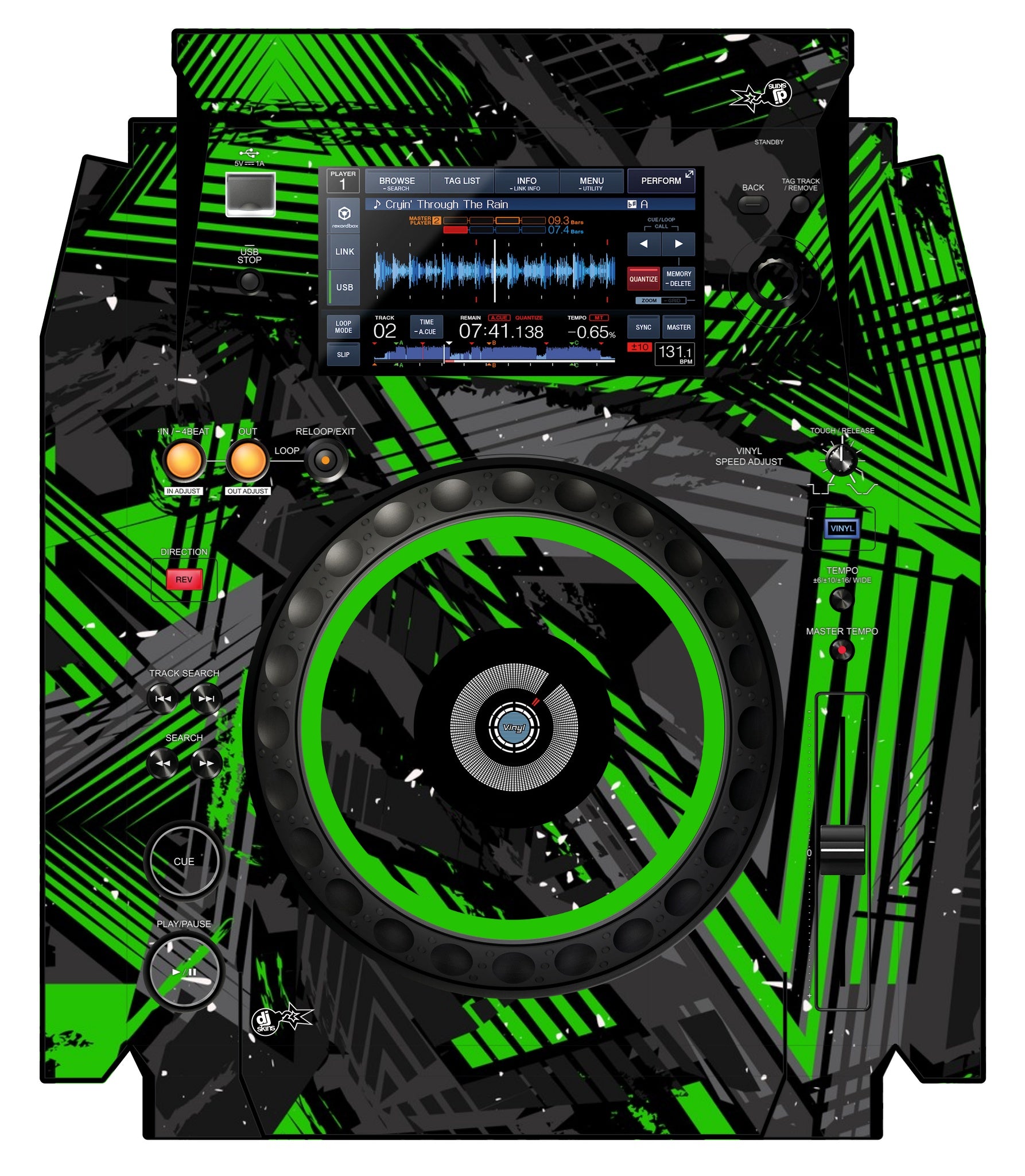 Pioneer DJ XDJ 1000 Skin Ridge Green