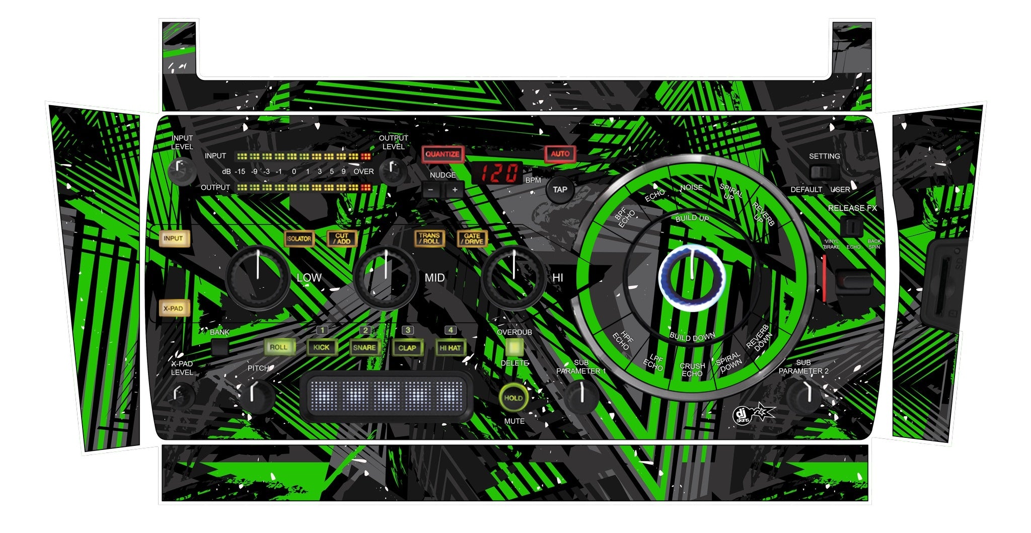 Pioneer DJ RMX 1000 Skin Ridge Green