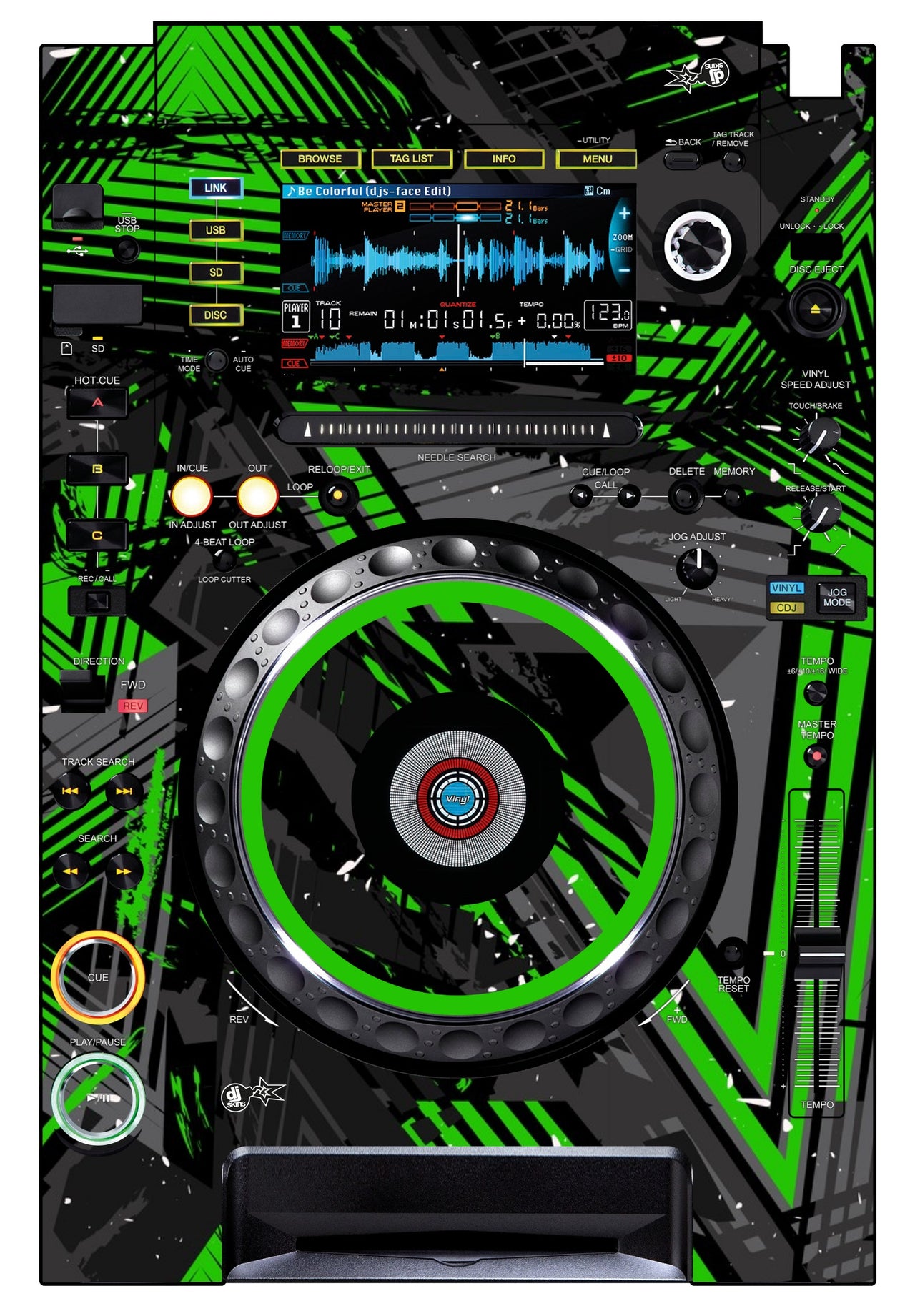 Pioneer DJ CDJ 2000 Skin Ridge Green