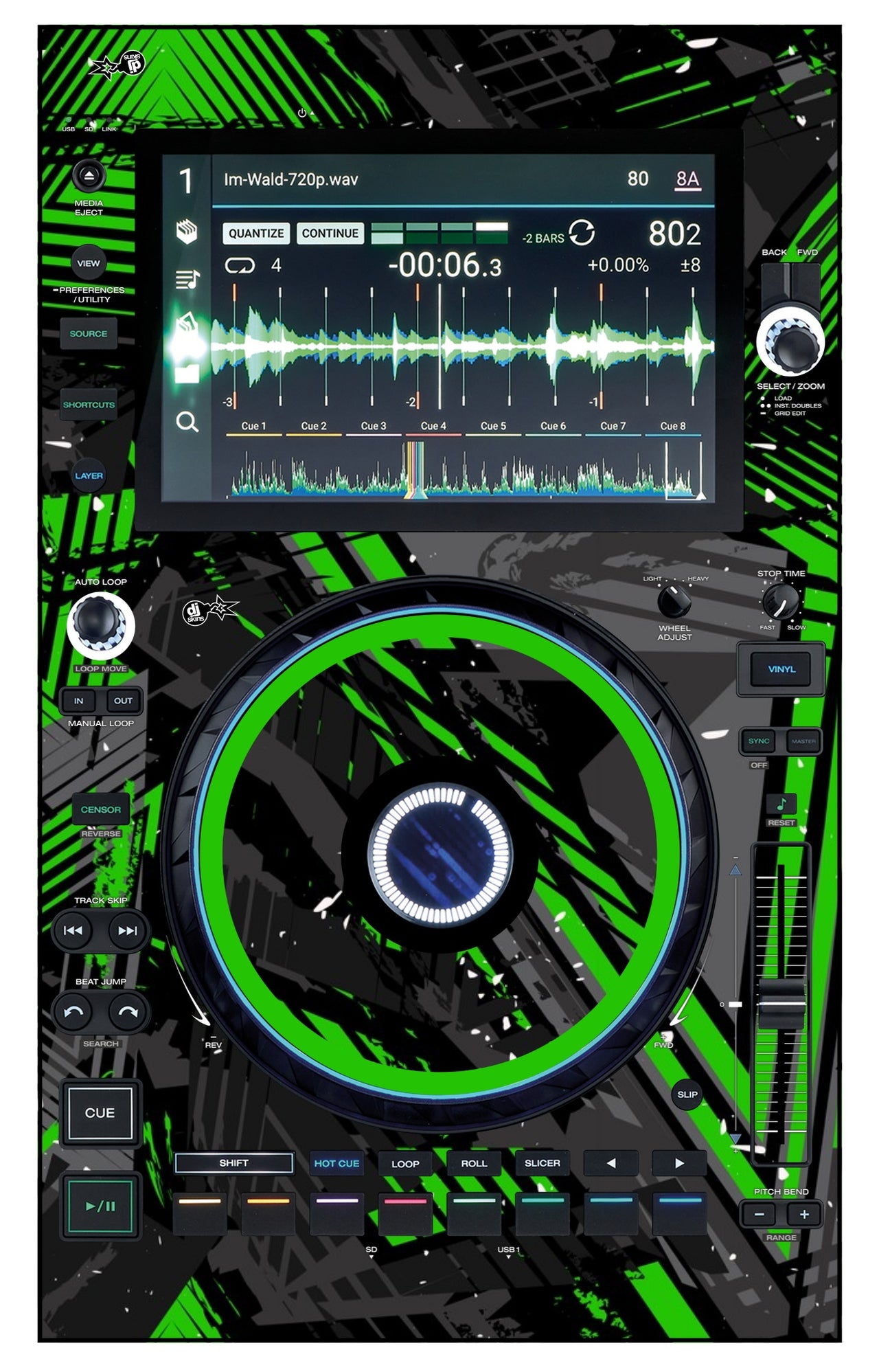 Denon DJ SC 6000 Skin Ridge Green