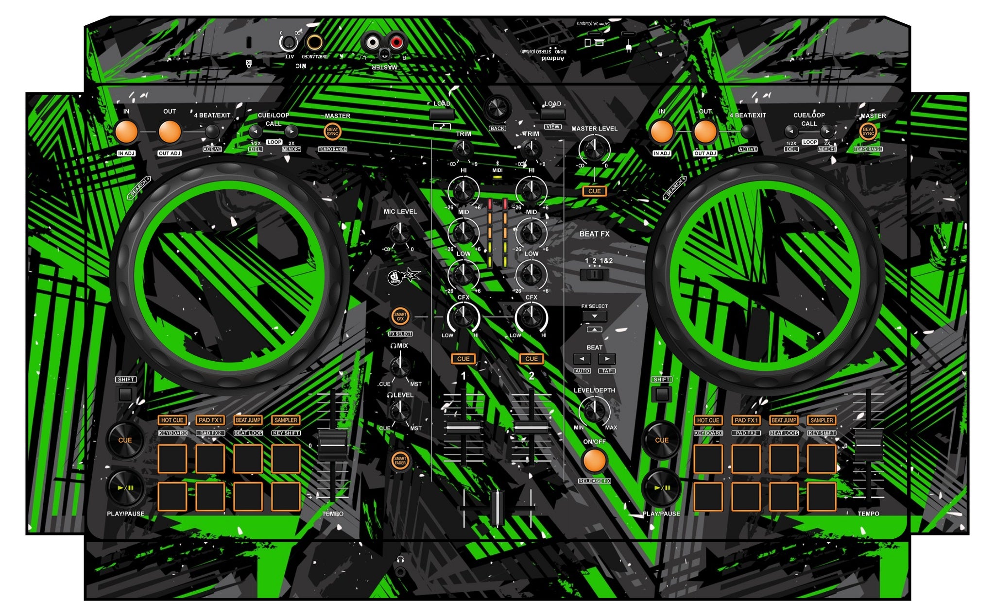 Pioneer DJ DDJ FLX 4 Skin Ridge Green